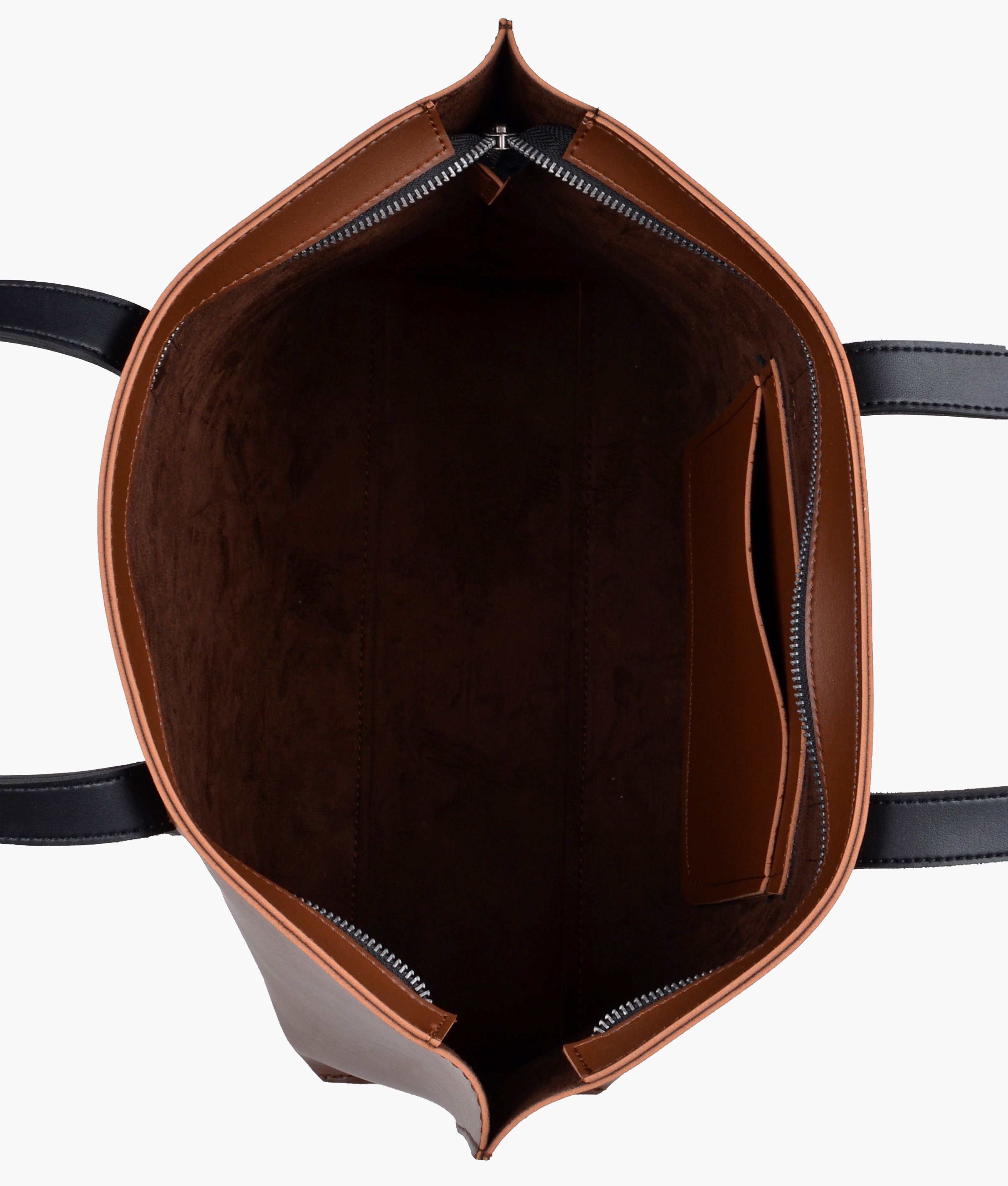 Horse brown with black long handle tote bag