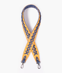 Mustard and blue zig-zag weave strap add-on