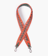 Rust and army green zig-zag weave strap add-on