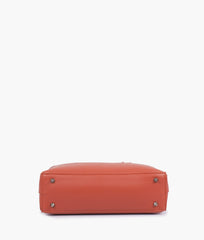 Rust tote bag with detachable pouch