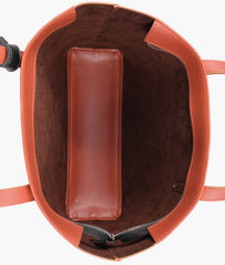 Rust tote bag with detachable pouch