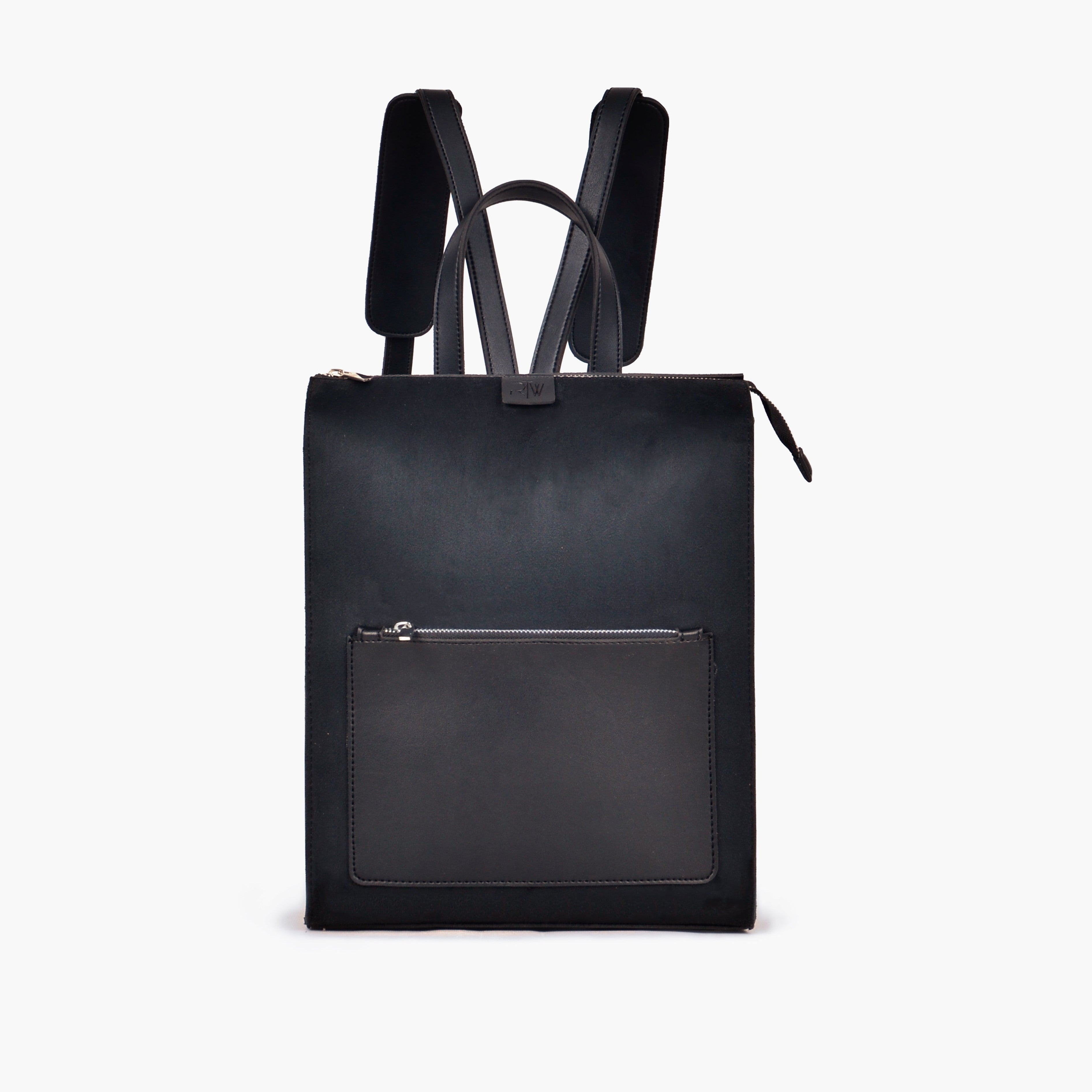Black suede adventure backpack