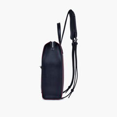 Burgundy and black adventure backpack