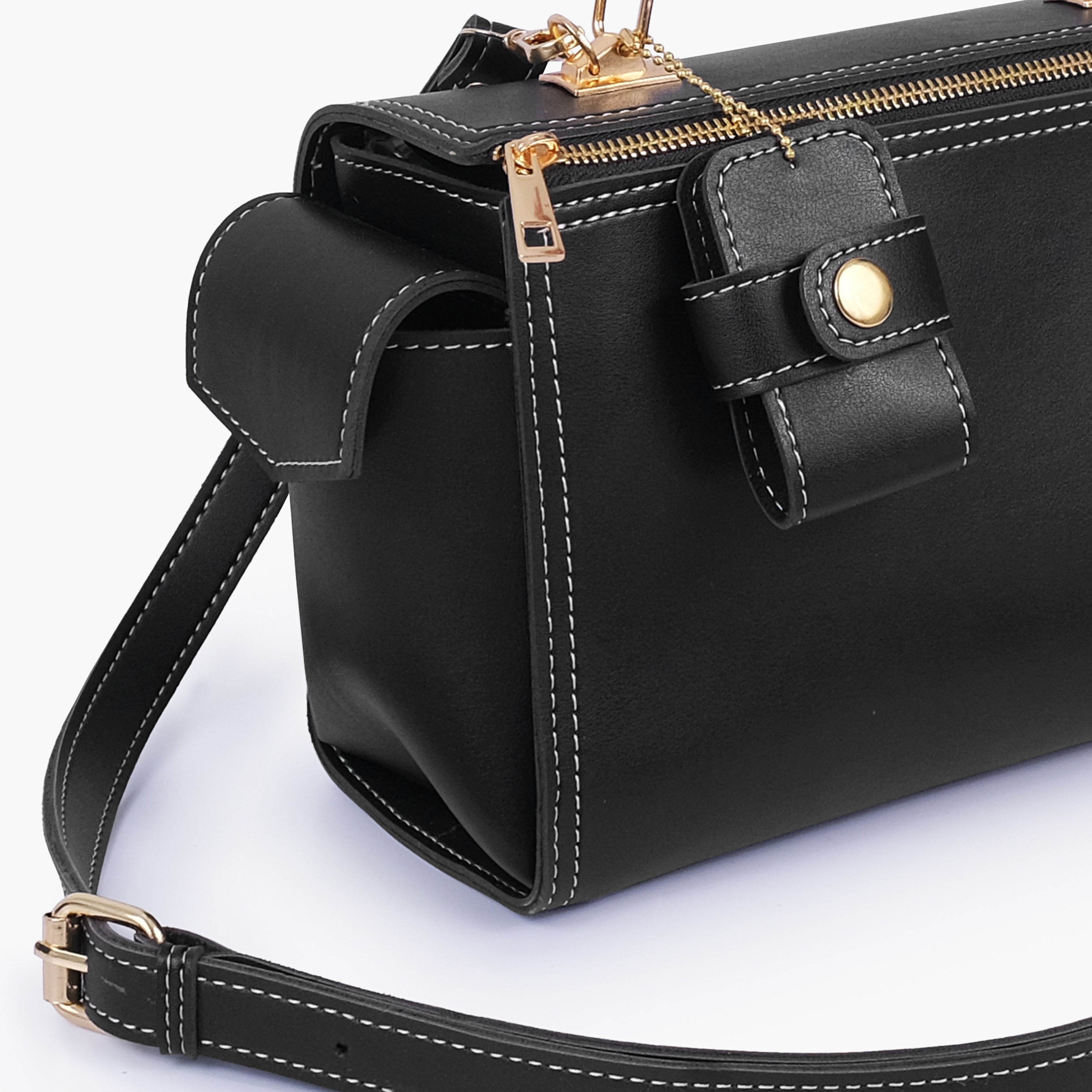 Black bowling bag with top-handle