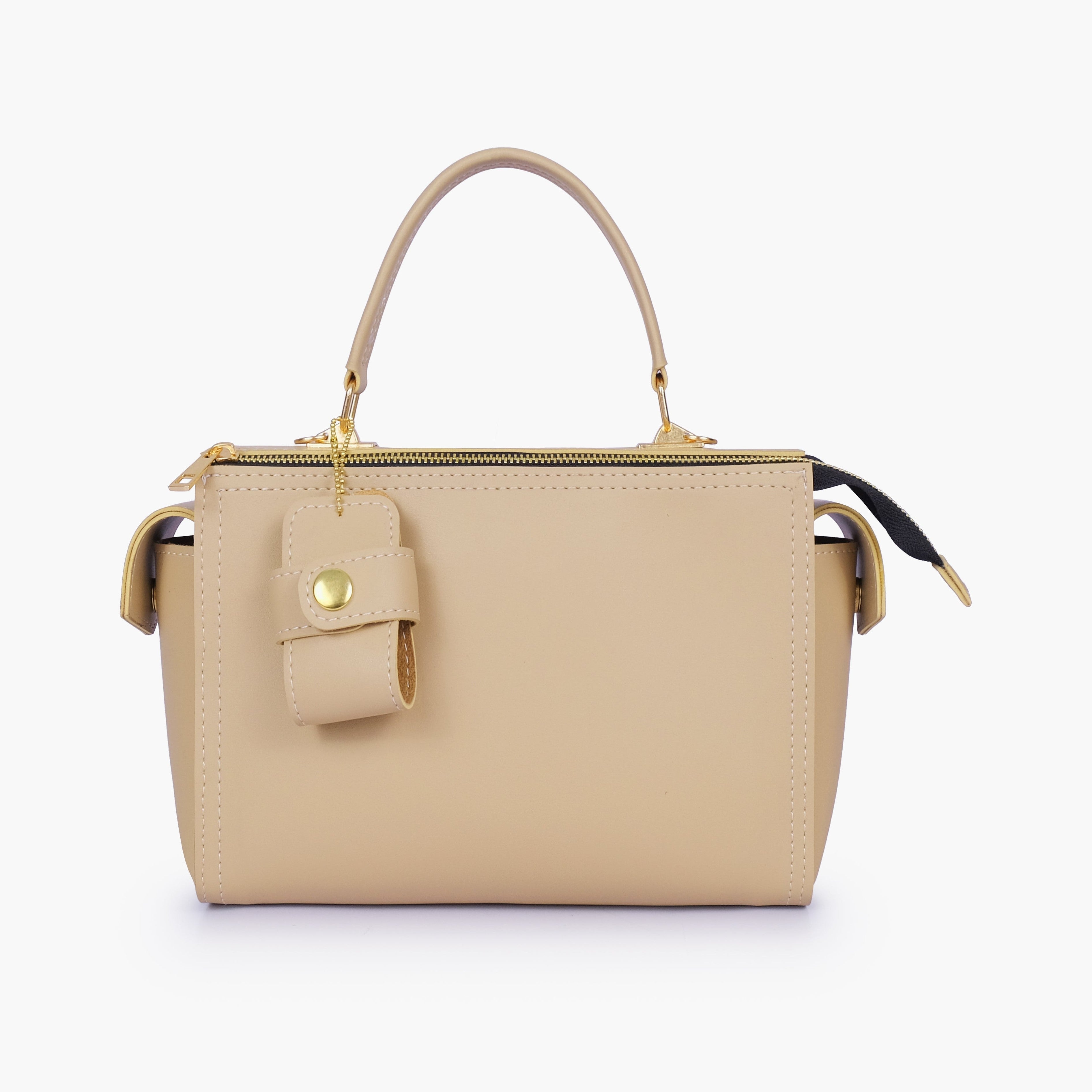 Off-white bowling bag with top-handle