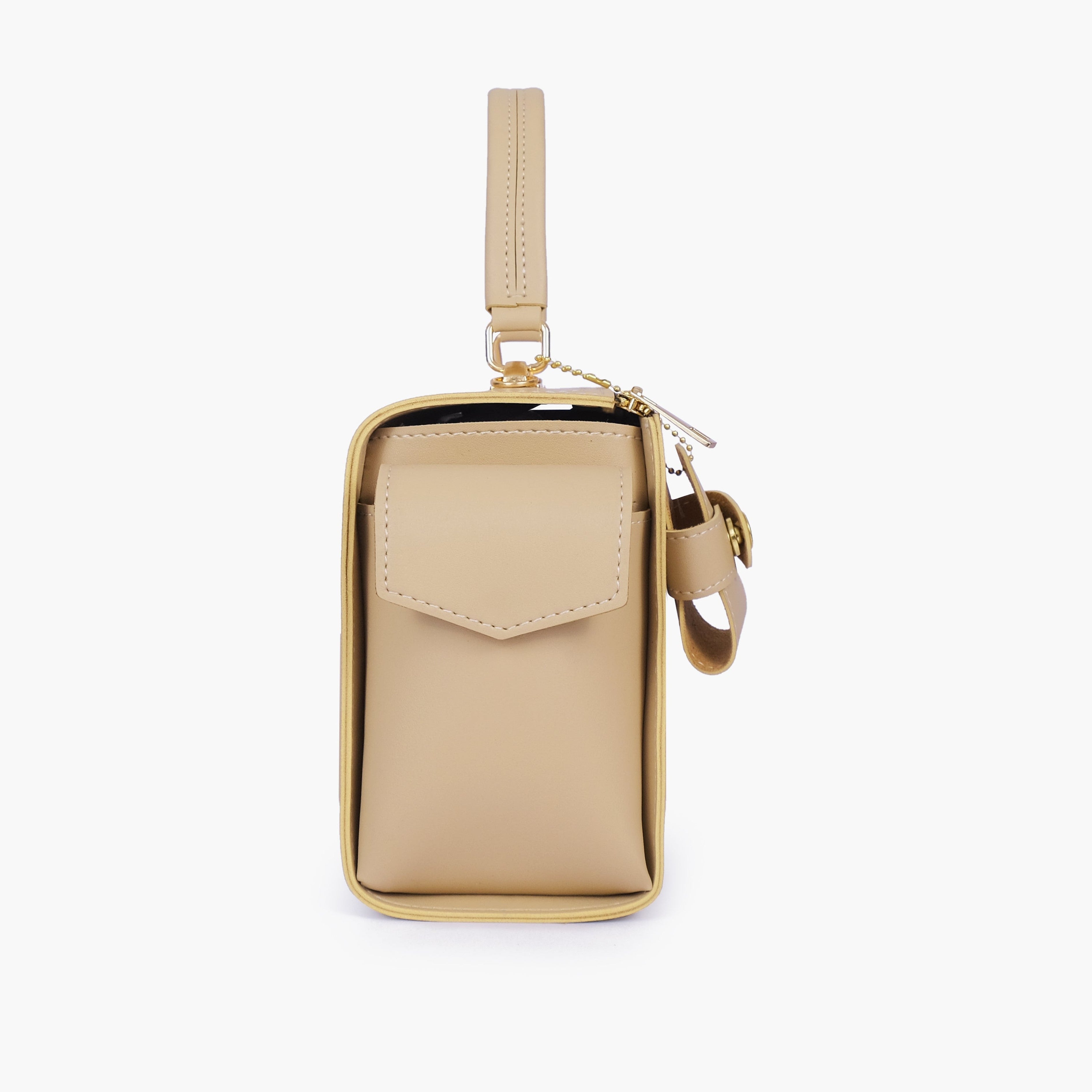 Off-white bowling bag with top-handle