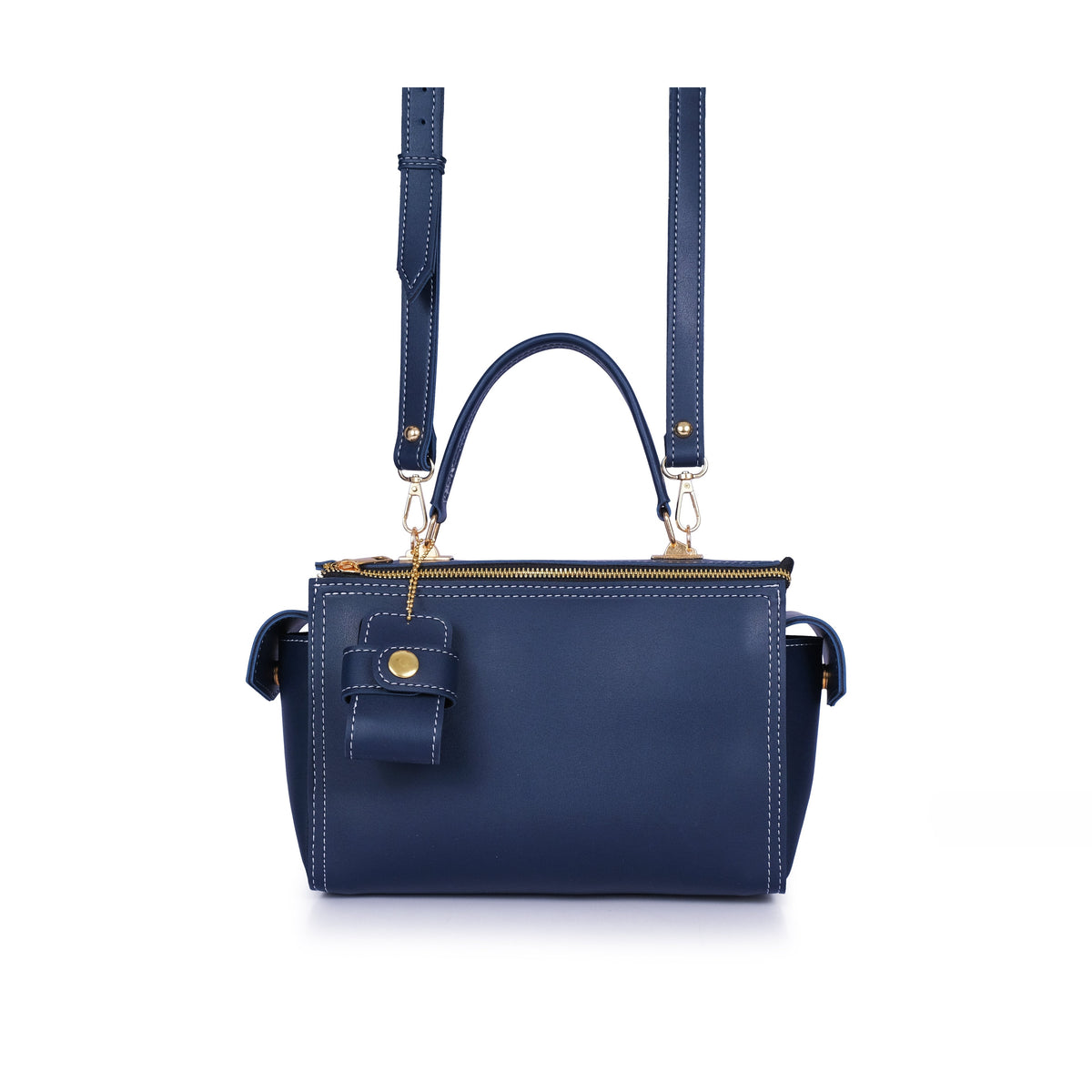 Blue bowling bag with top-handle