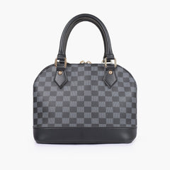 Black dome satchel handbag