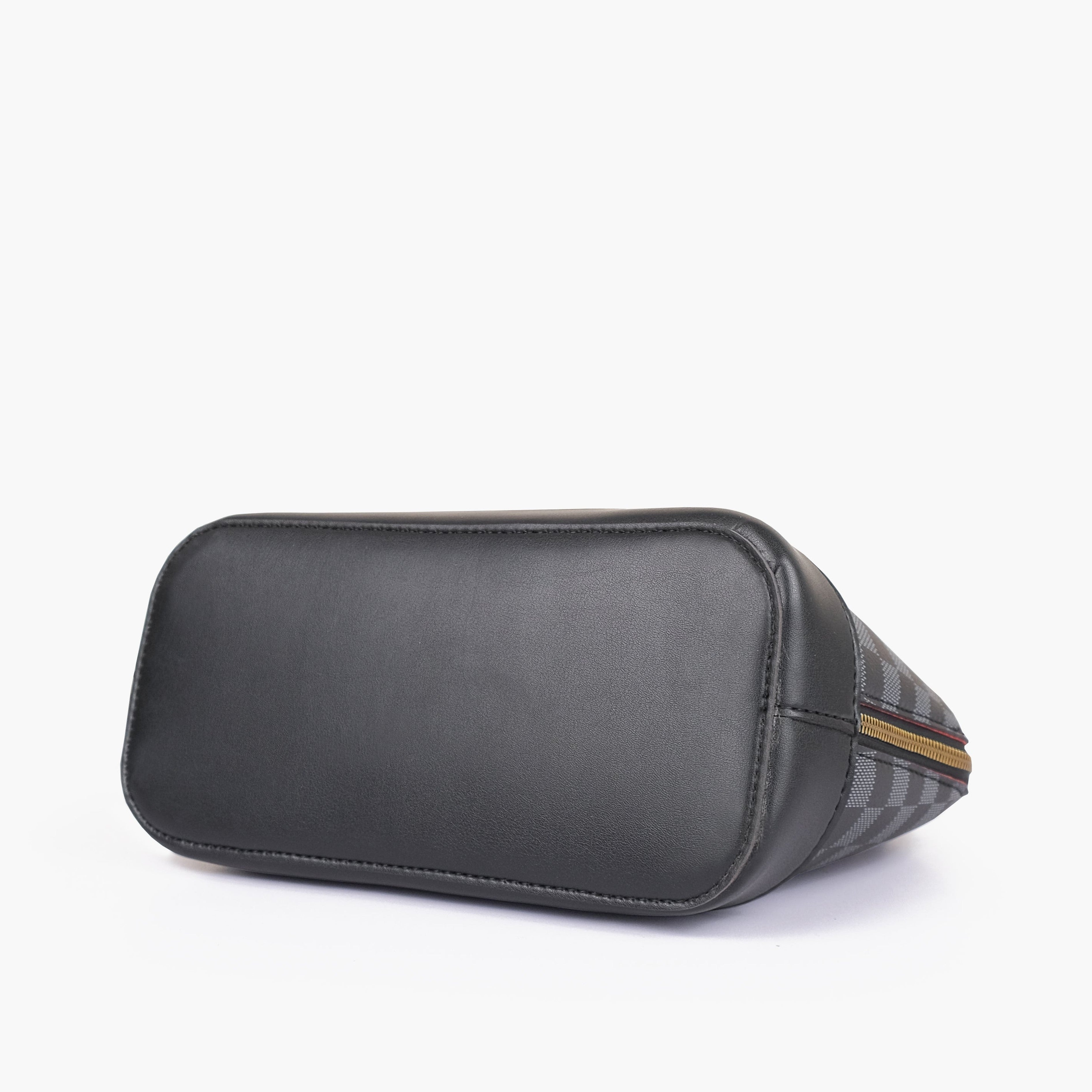 Black dome satchel handbag