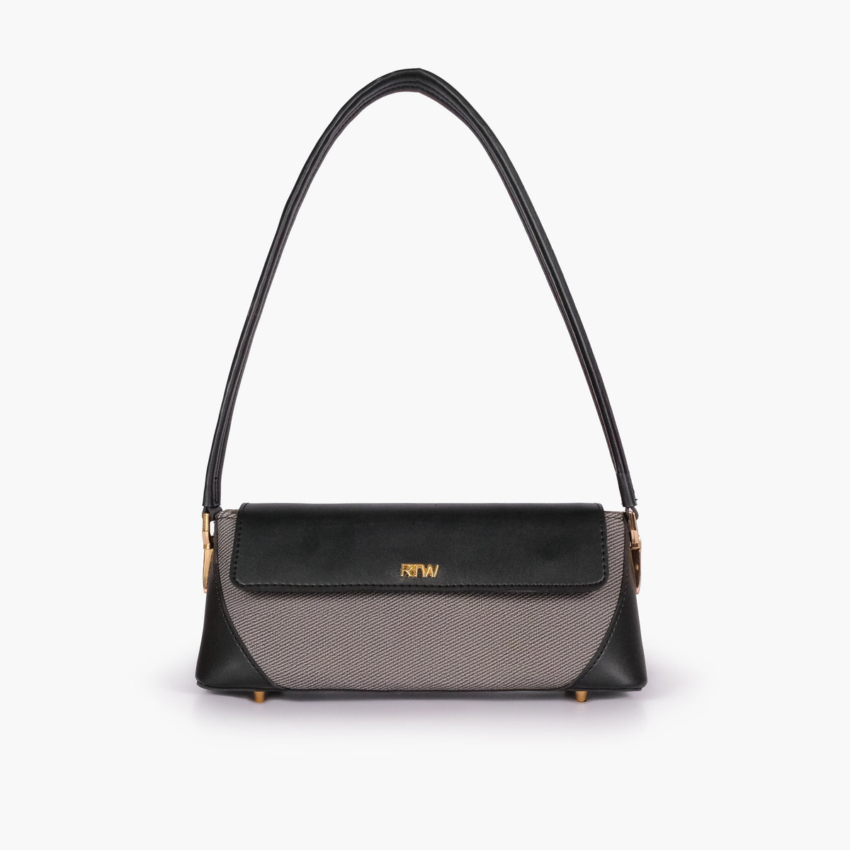 Black baguette shoulder bag