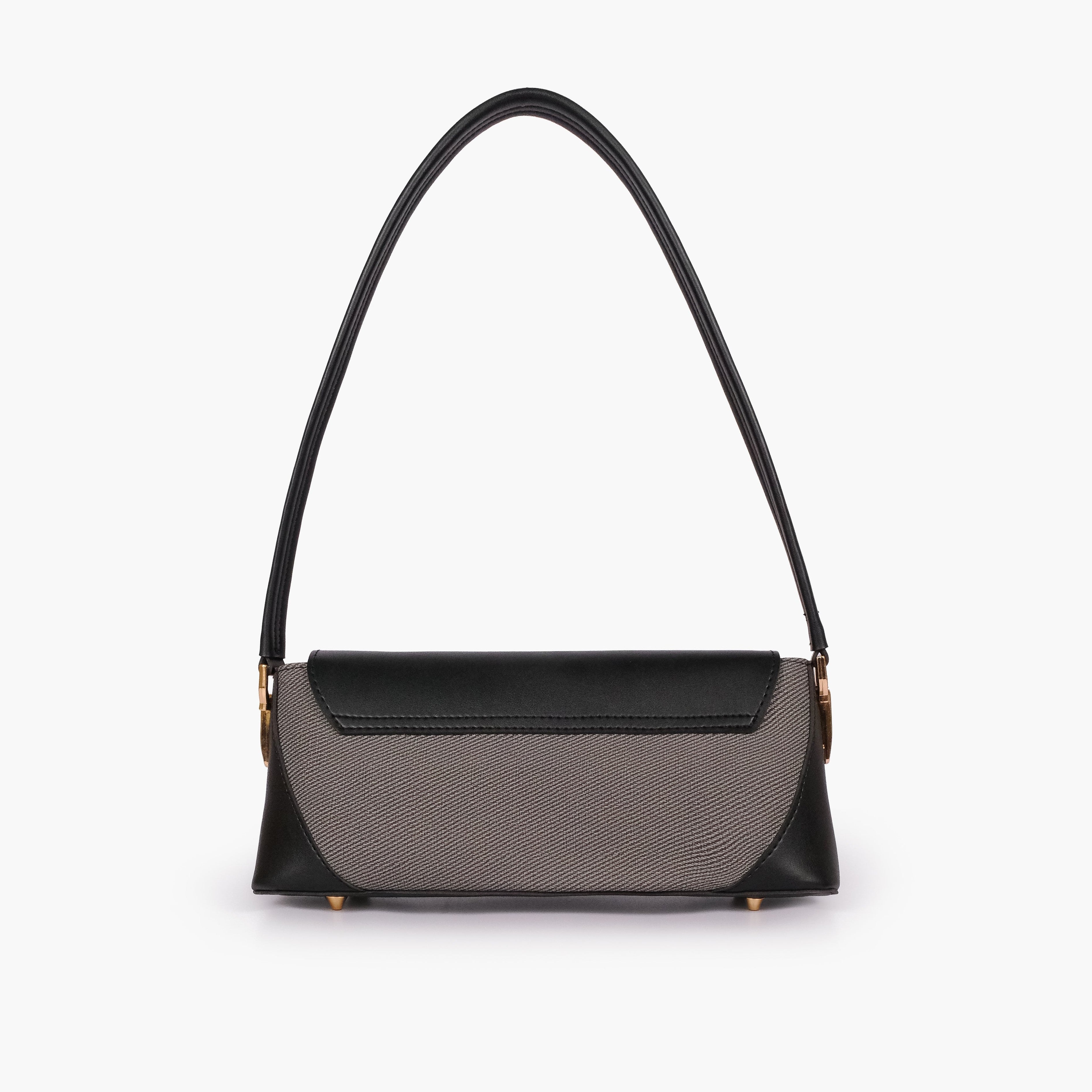 Black baguette shoulder bag