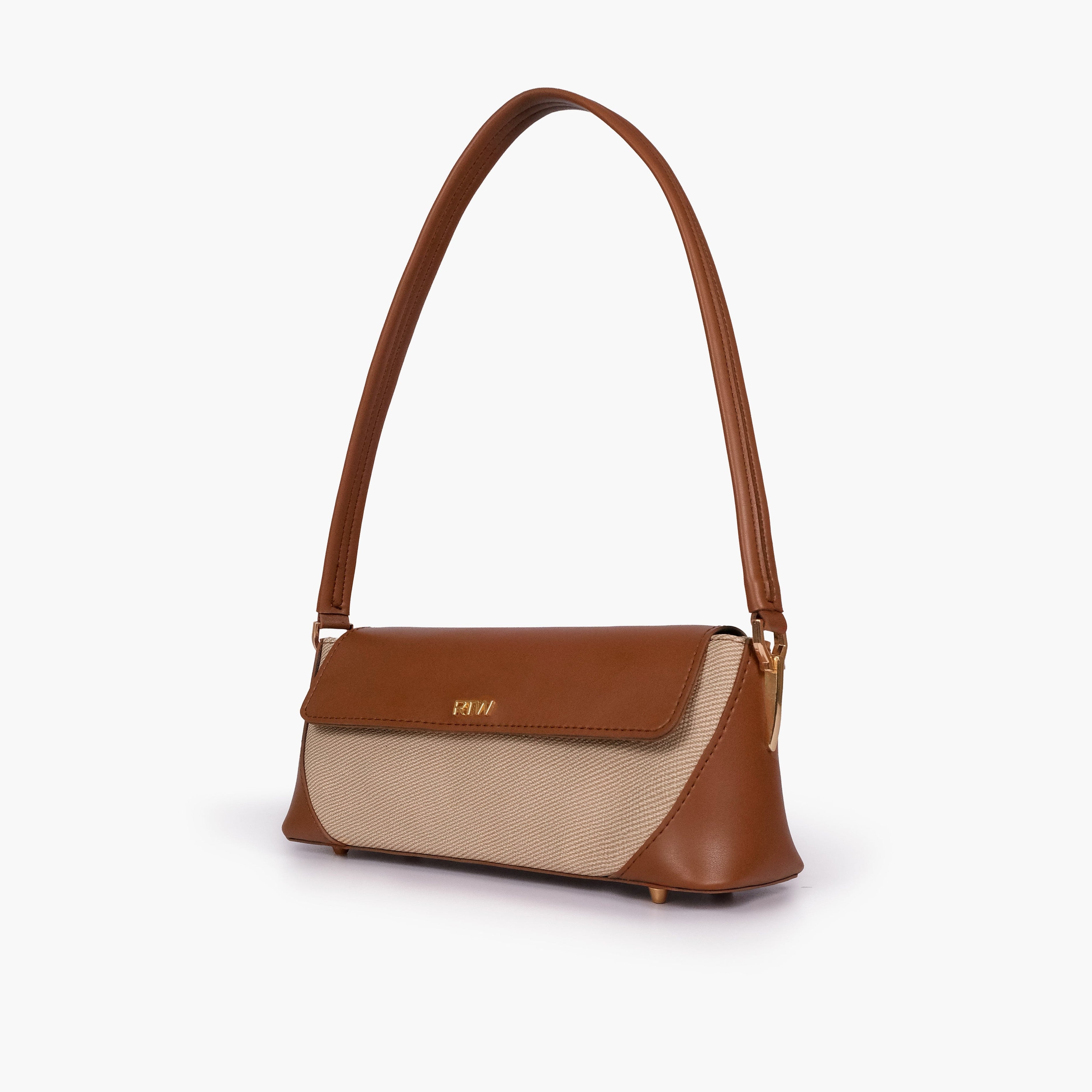 Brown baguette shoulder bag