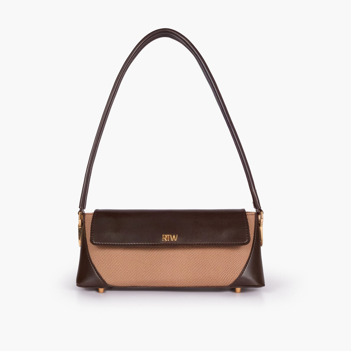 Dark brown baguette shoulder bag