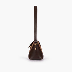 Dark brown baguette shoulder bag