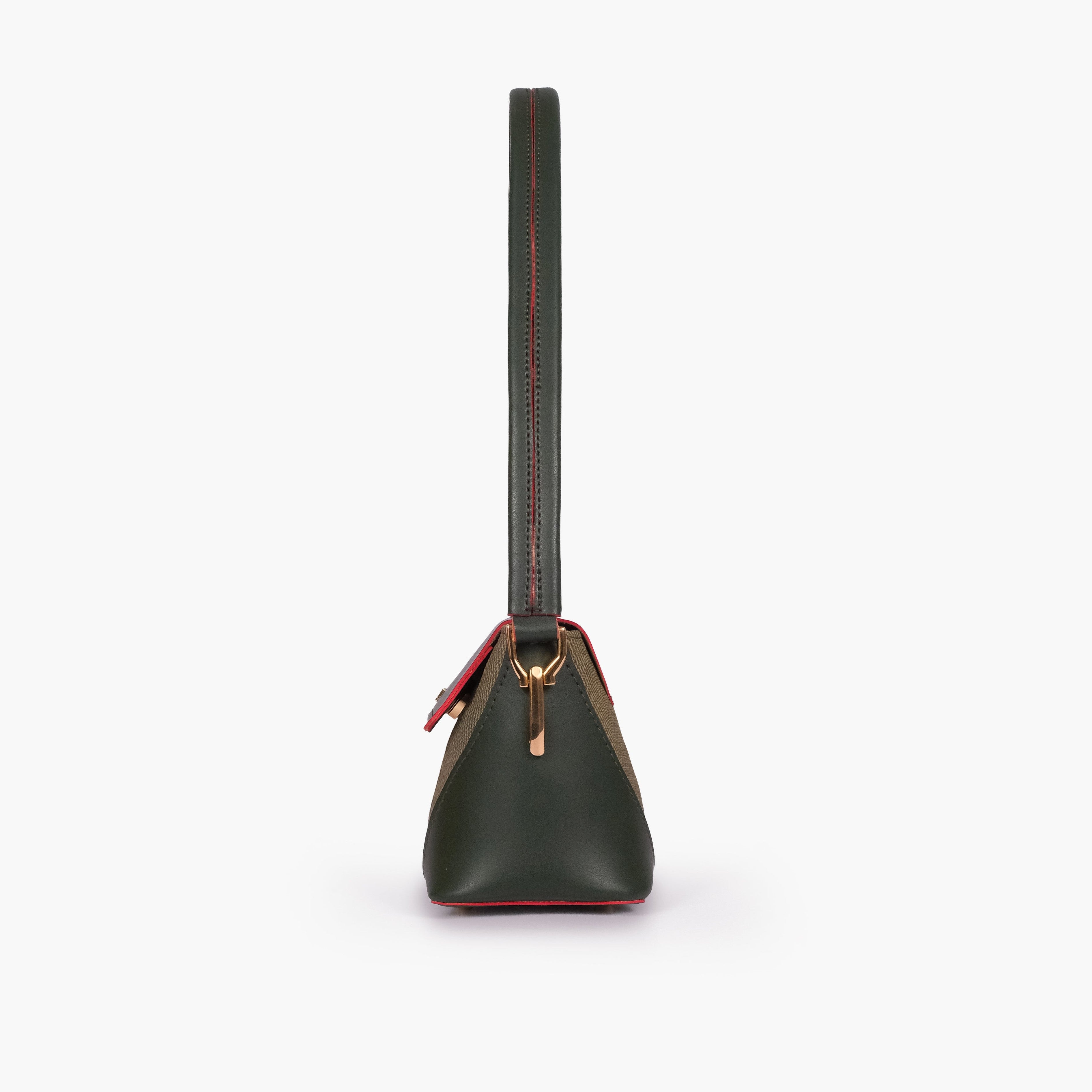 Green baguette shoulder bag