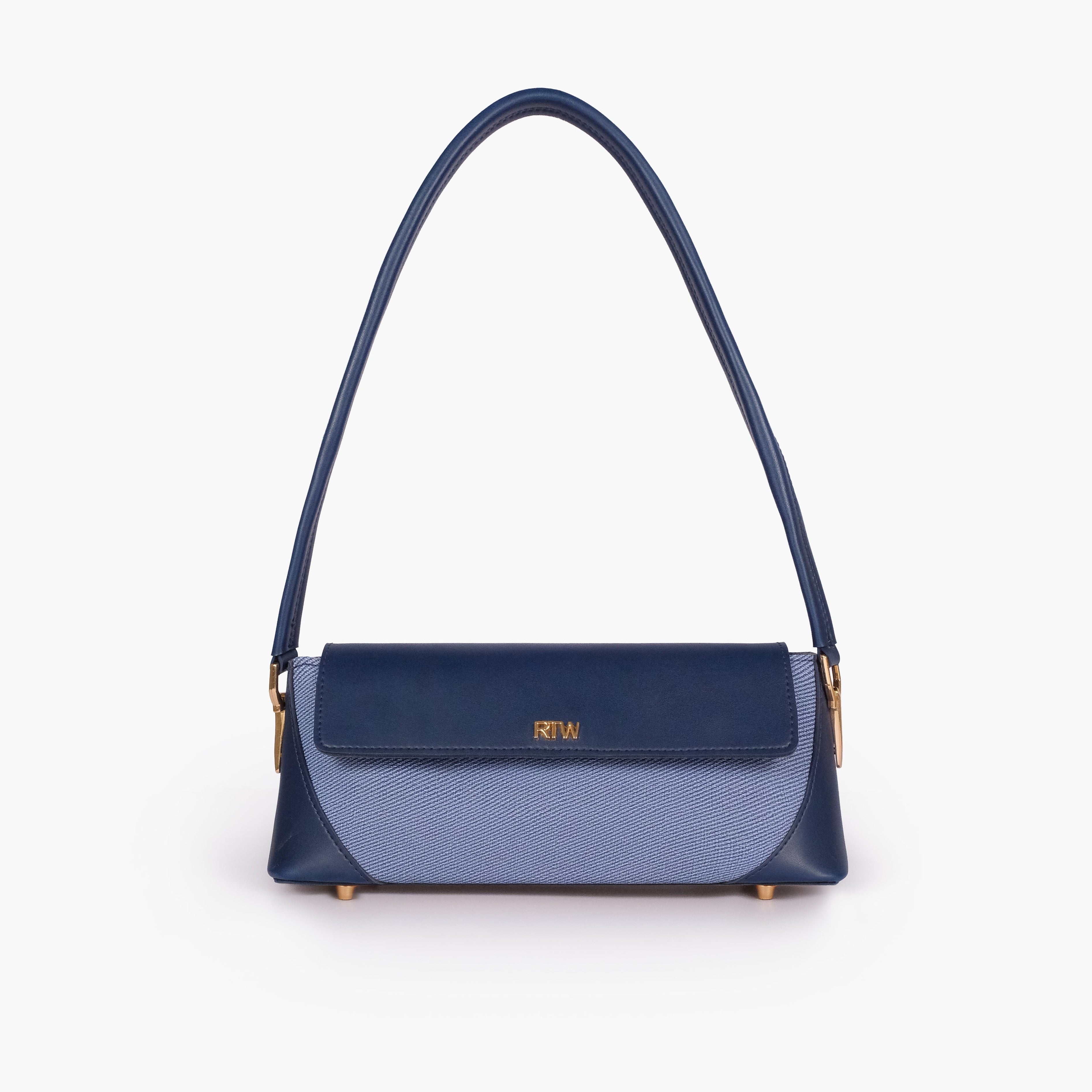 Blue baguette shoulder bag