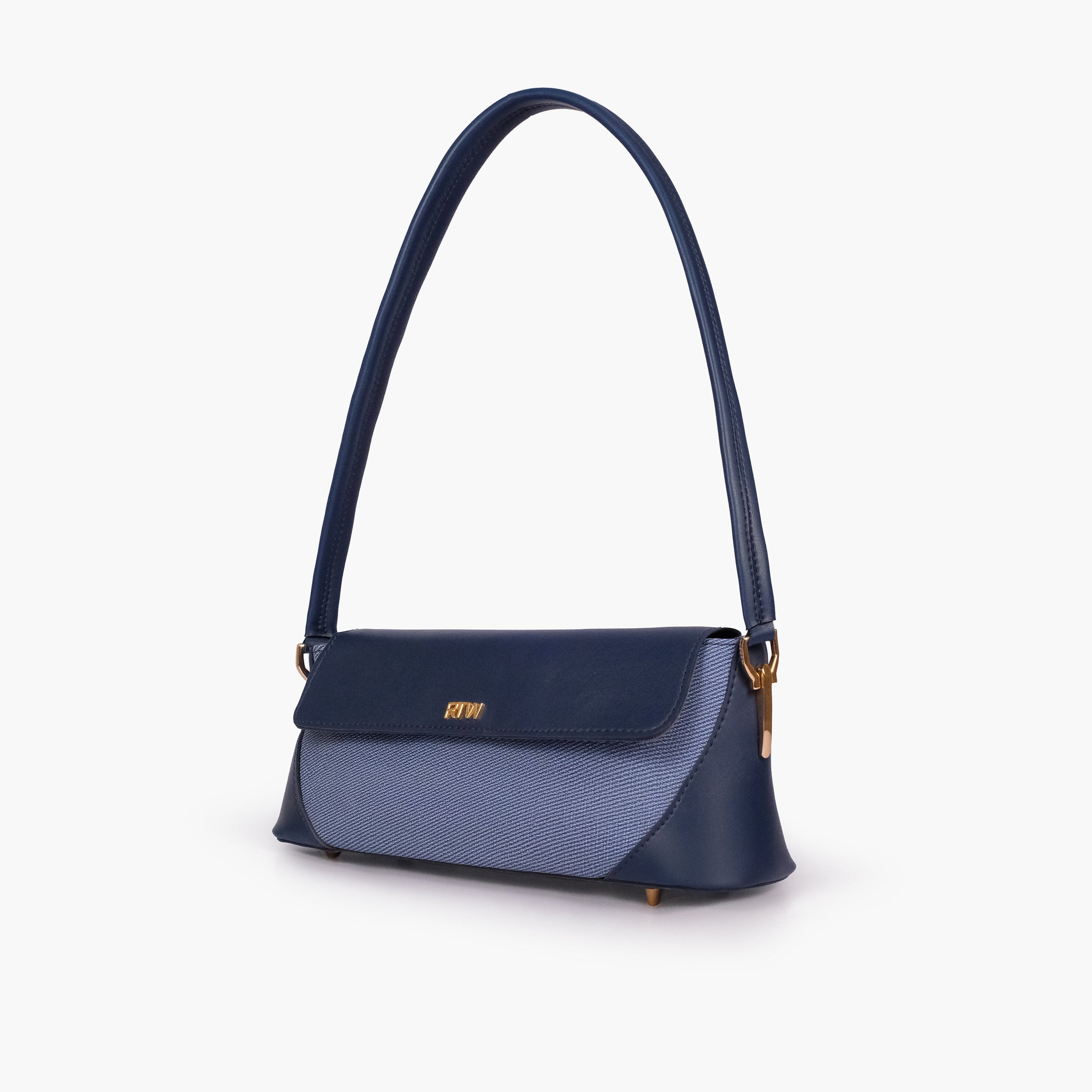 Blue baguette shoulder bag
