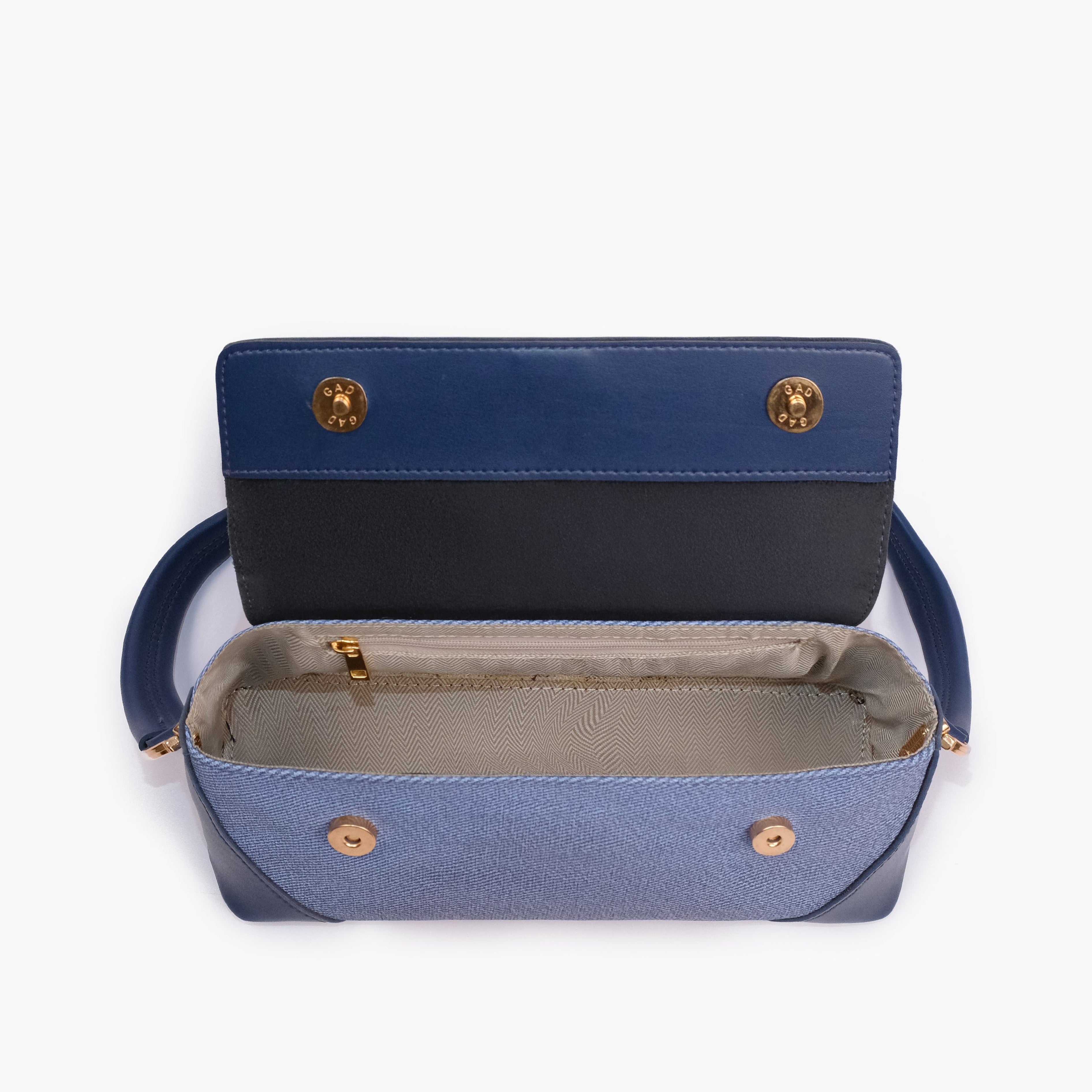 Blue baguette shoulder bag