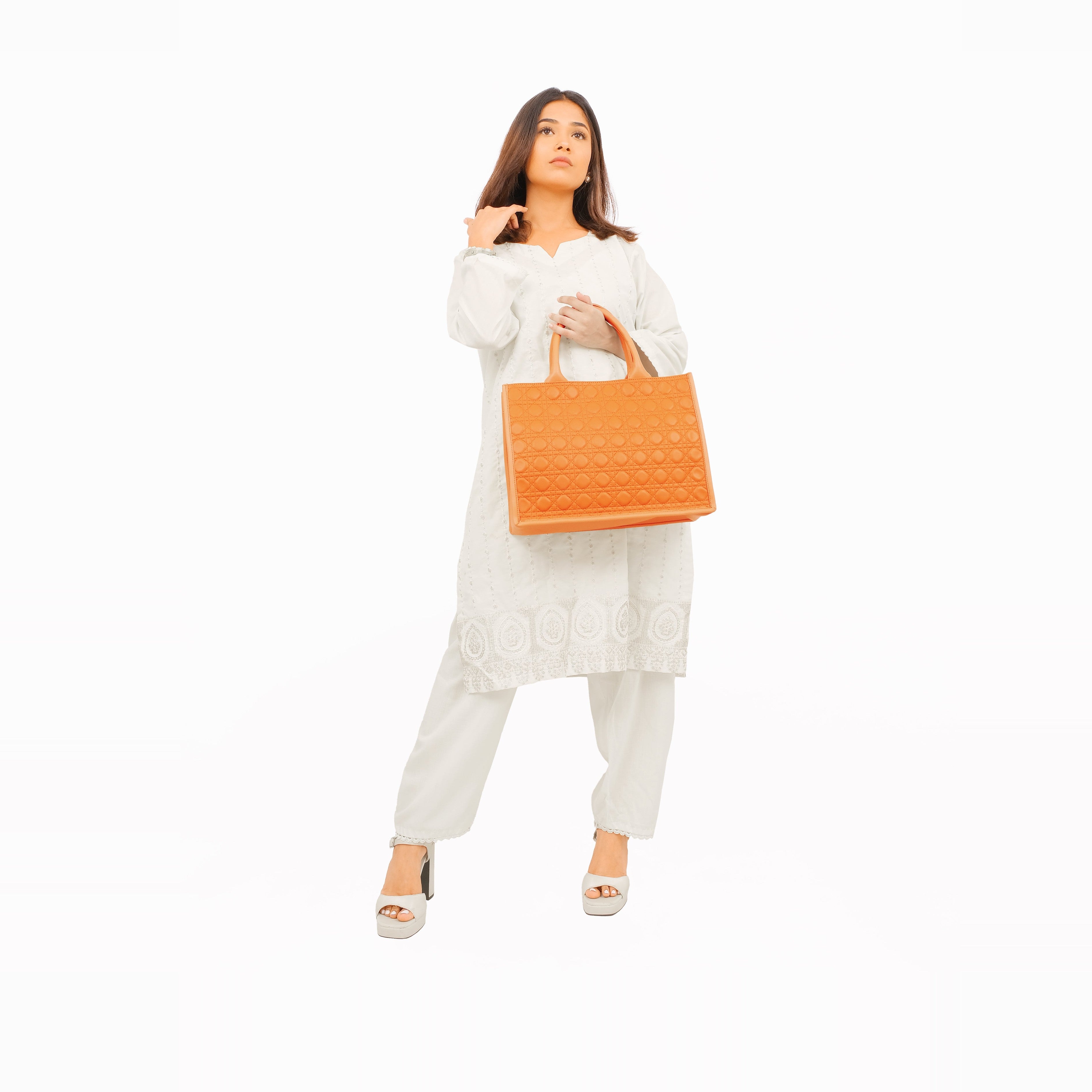 Mustard box tote bag