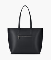 Black long handle tote bag