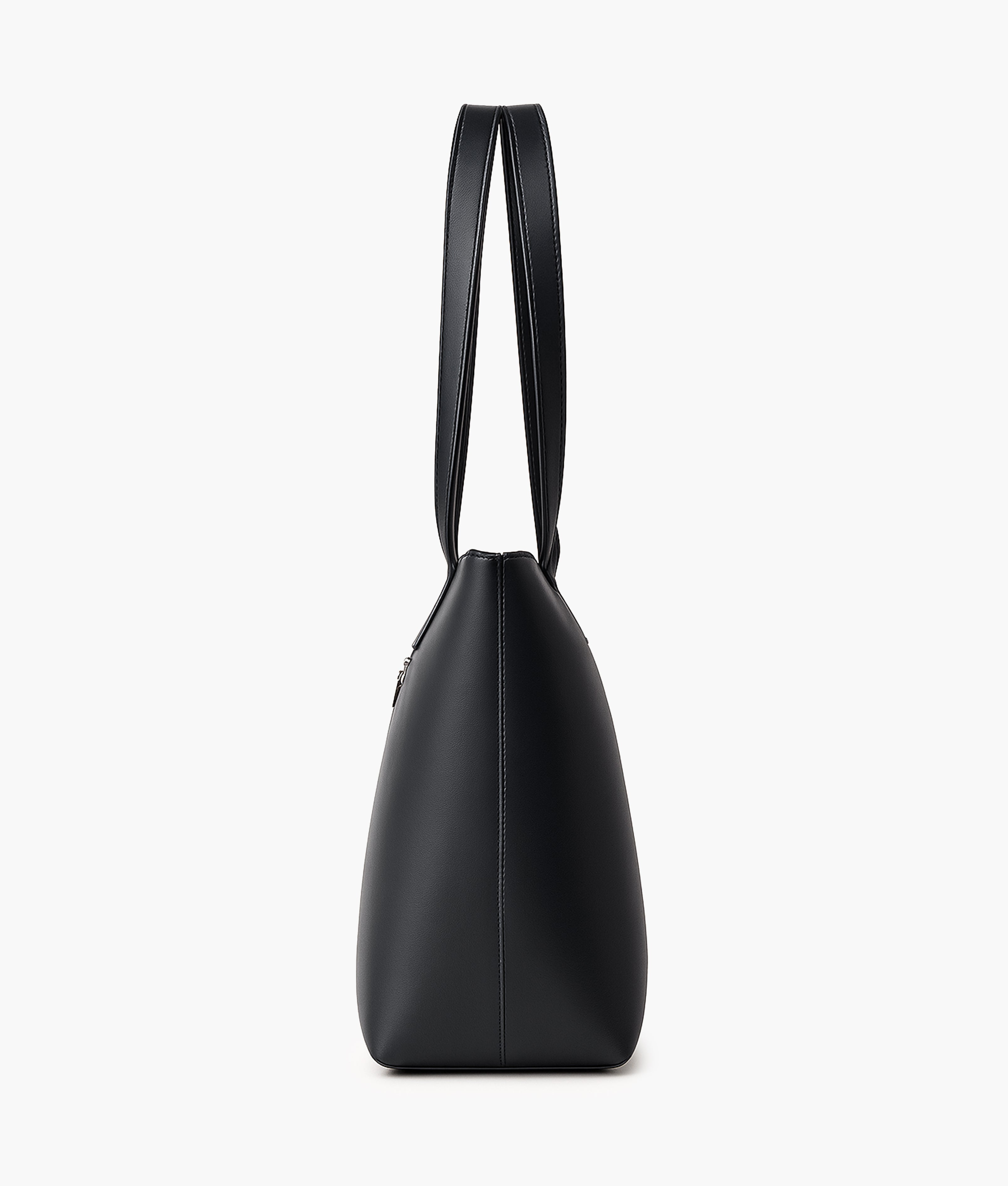 Black long handle tote bag