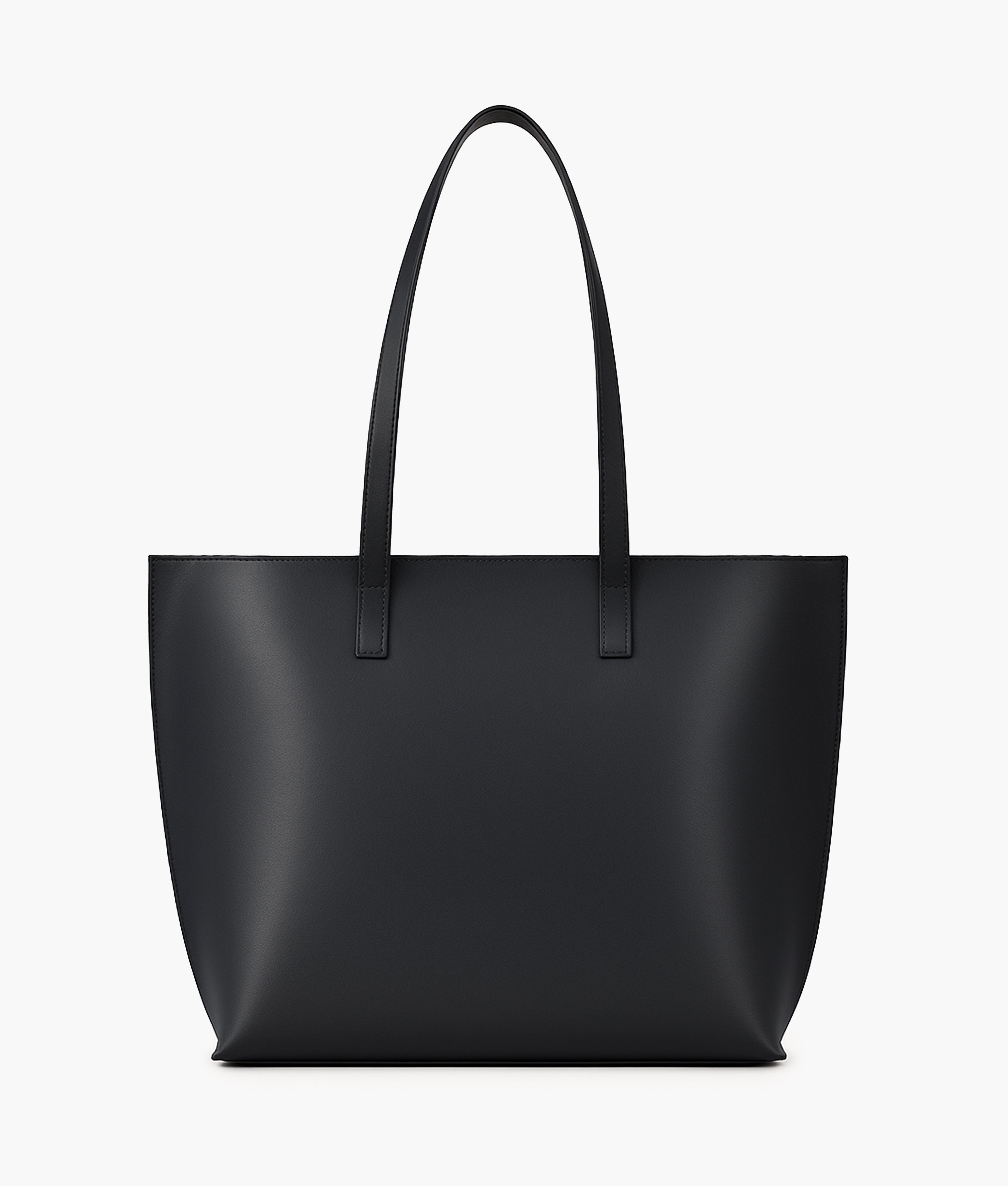 Black long handle tote bag