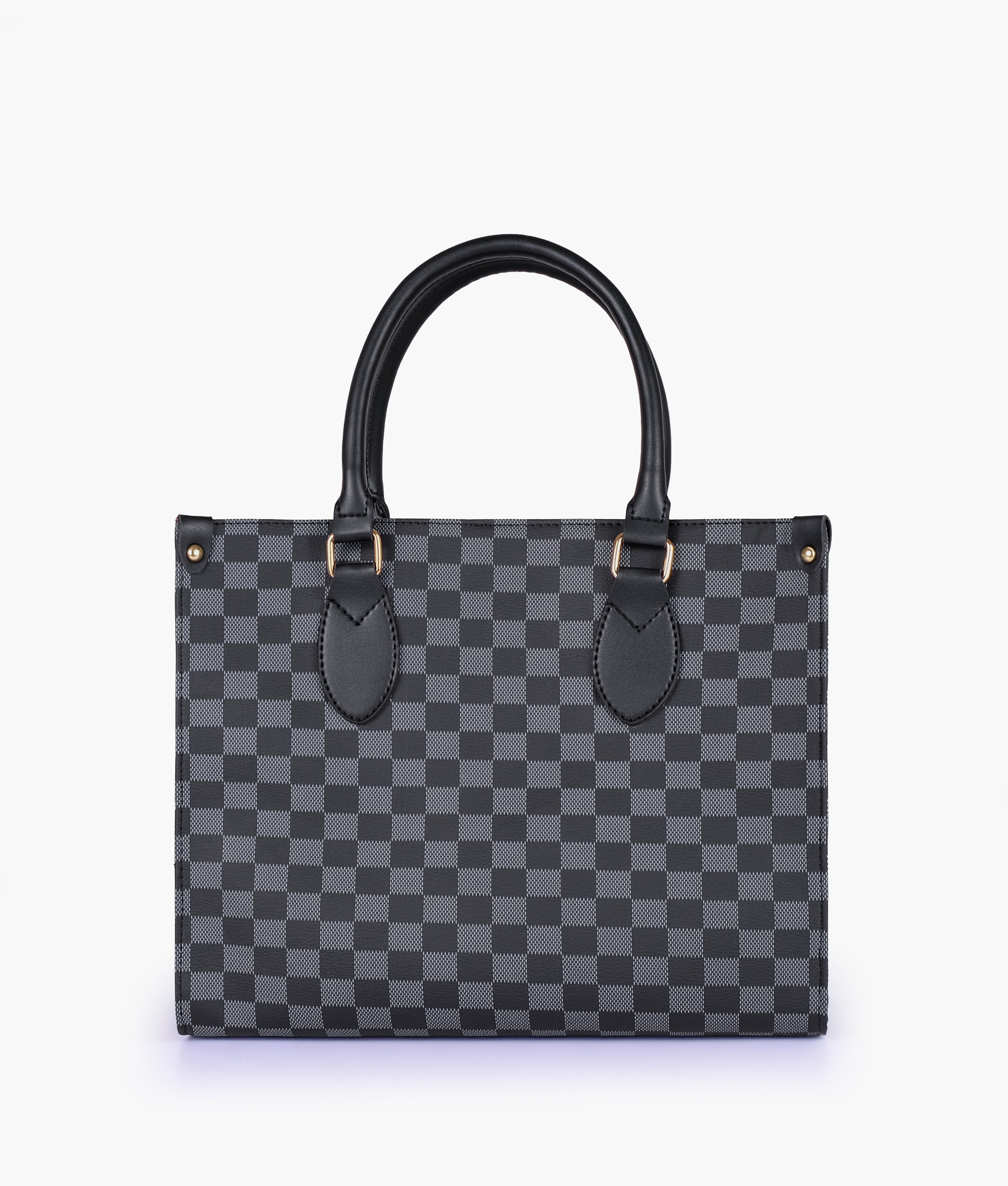 Black checkered everywear handbag