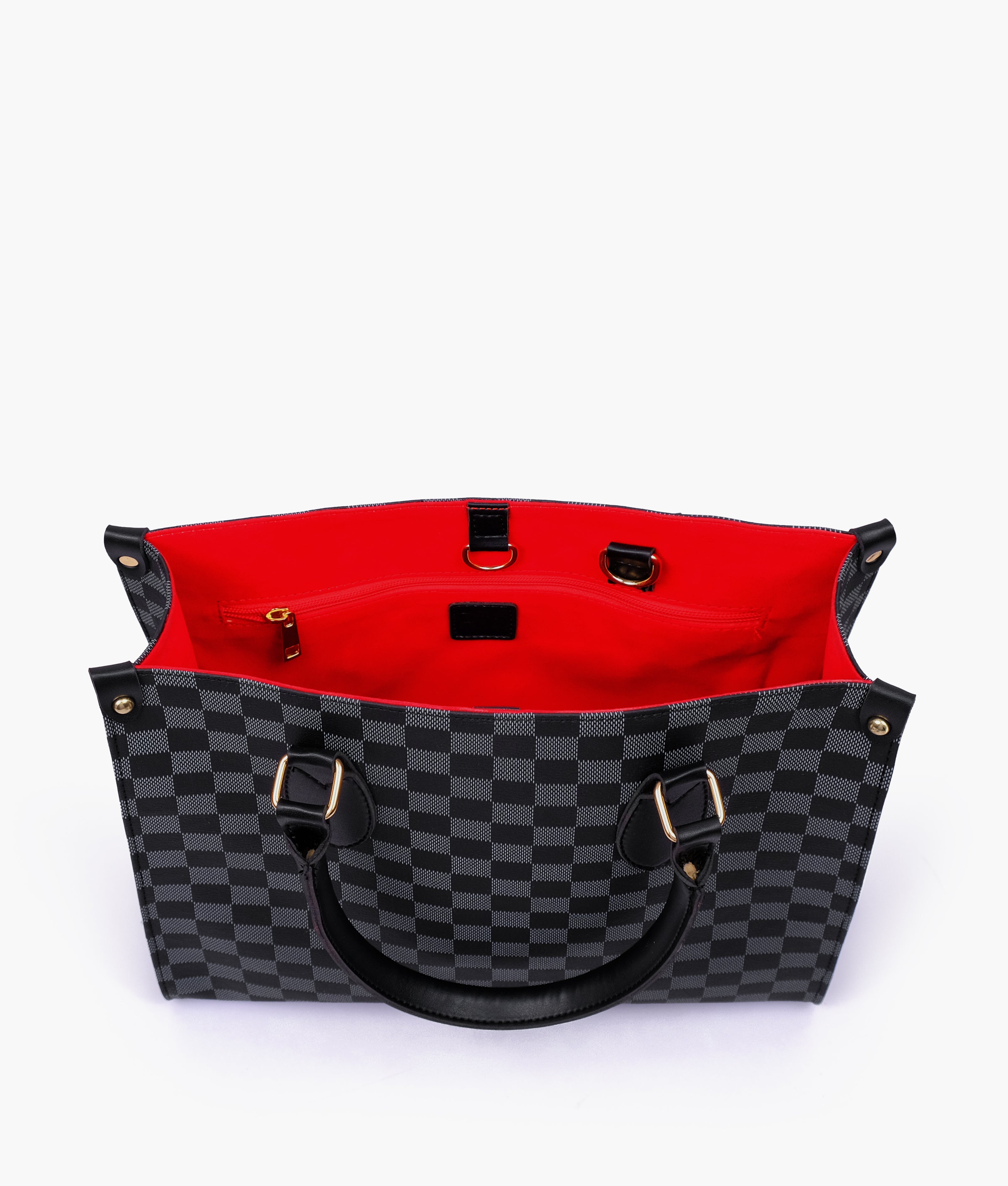 Black checkered everywear handbag