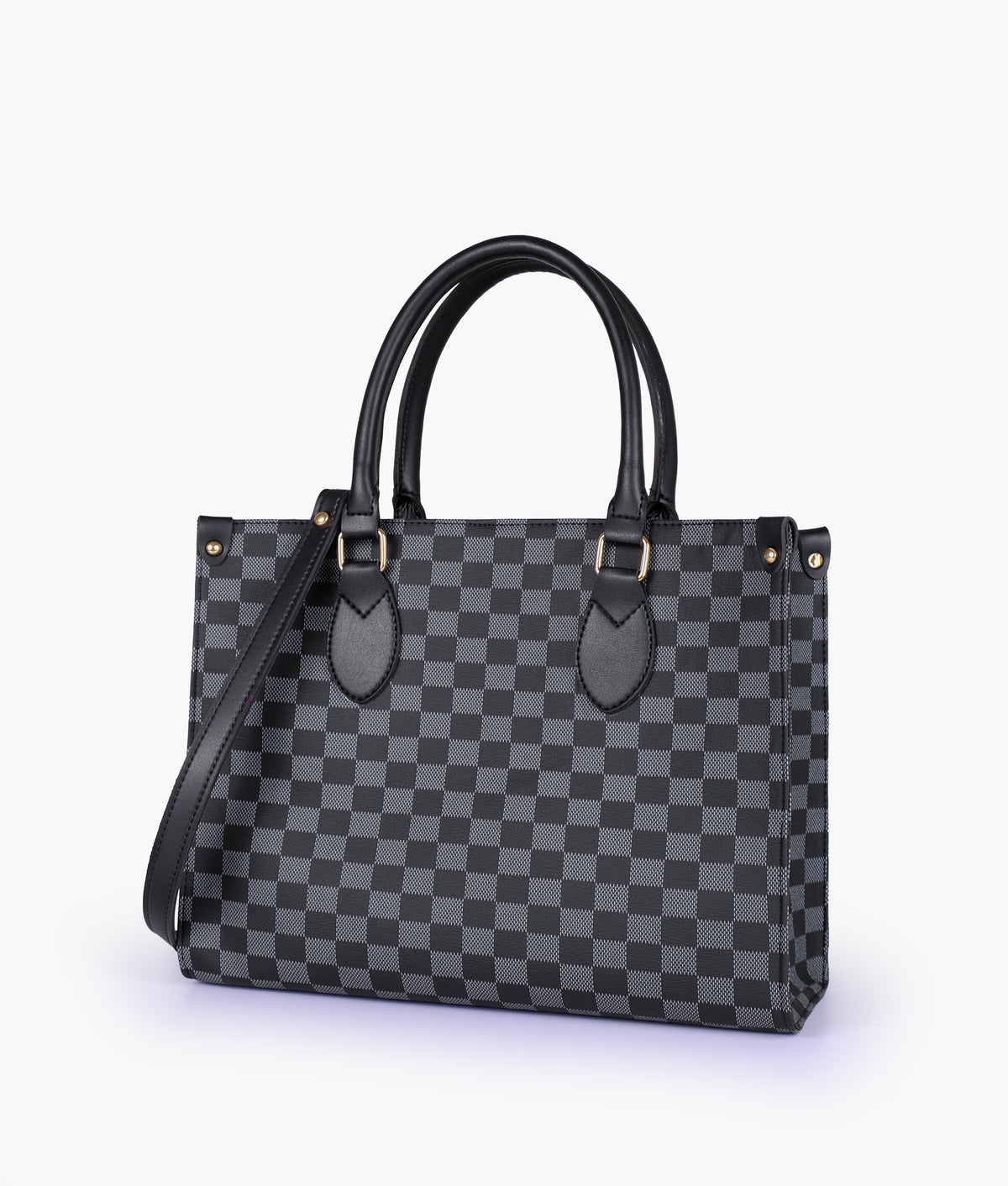 Black checkered everywear handbag