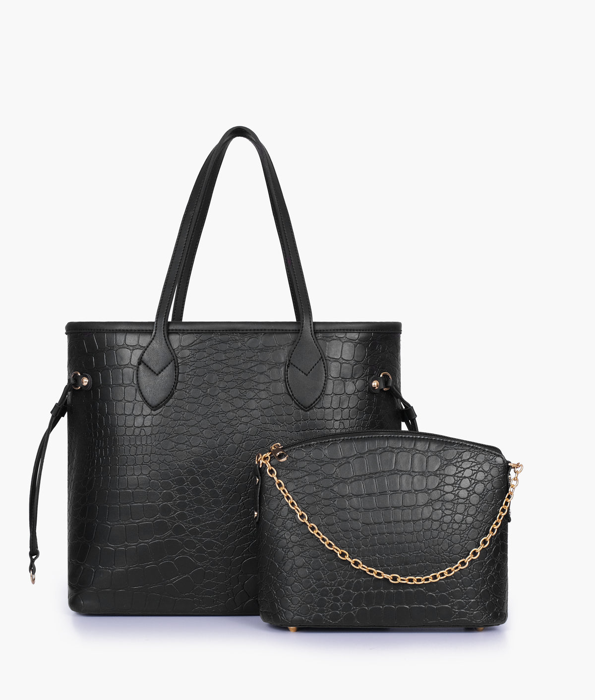 Black crocodile neverfull two piece set