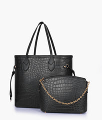 Black crocodile neverfull two piece set