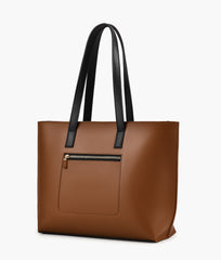 Horse brown with black long handle tote bag