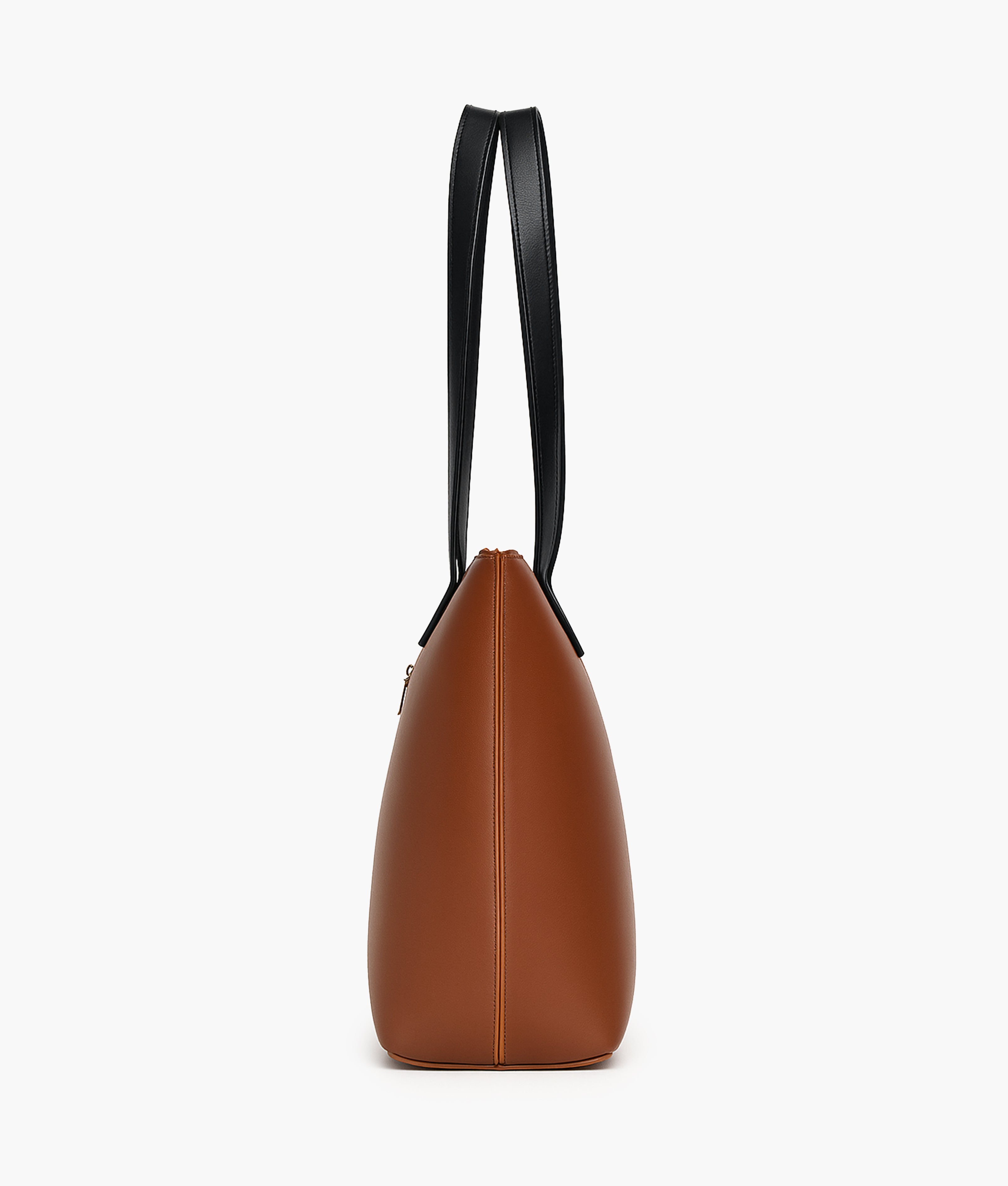 Horse brown with black long handle tote bag