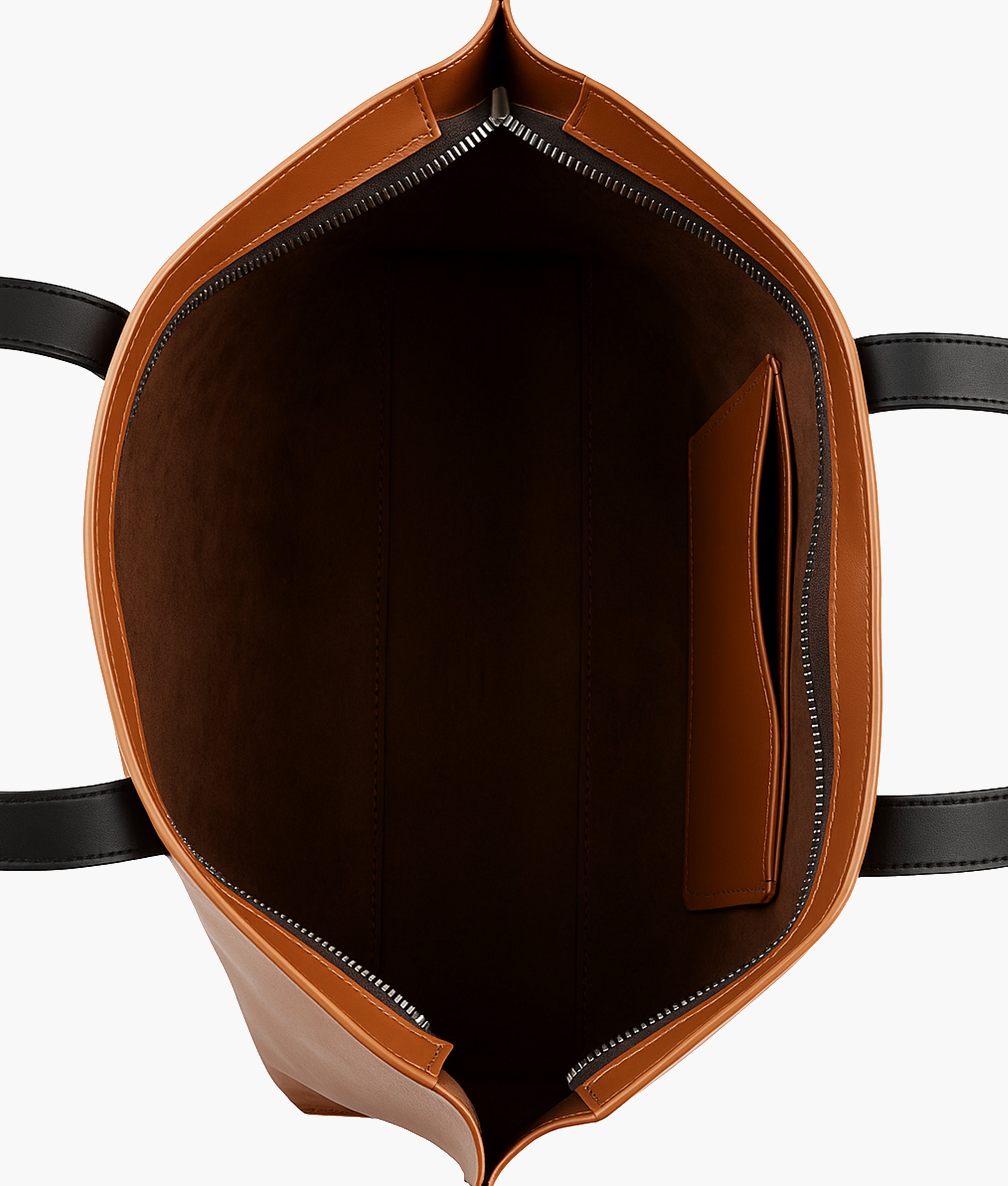 Horse brown with black long handle tote bag