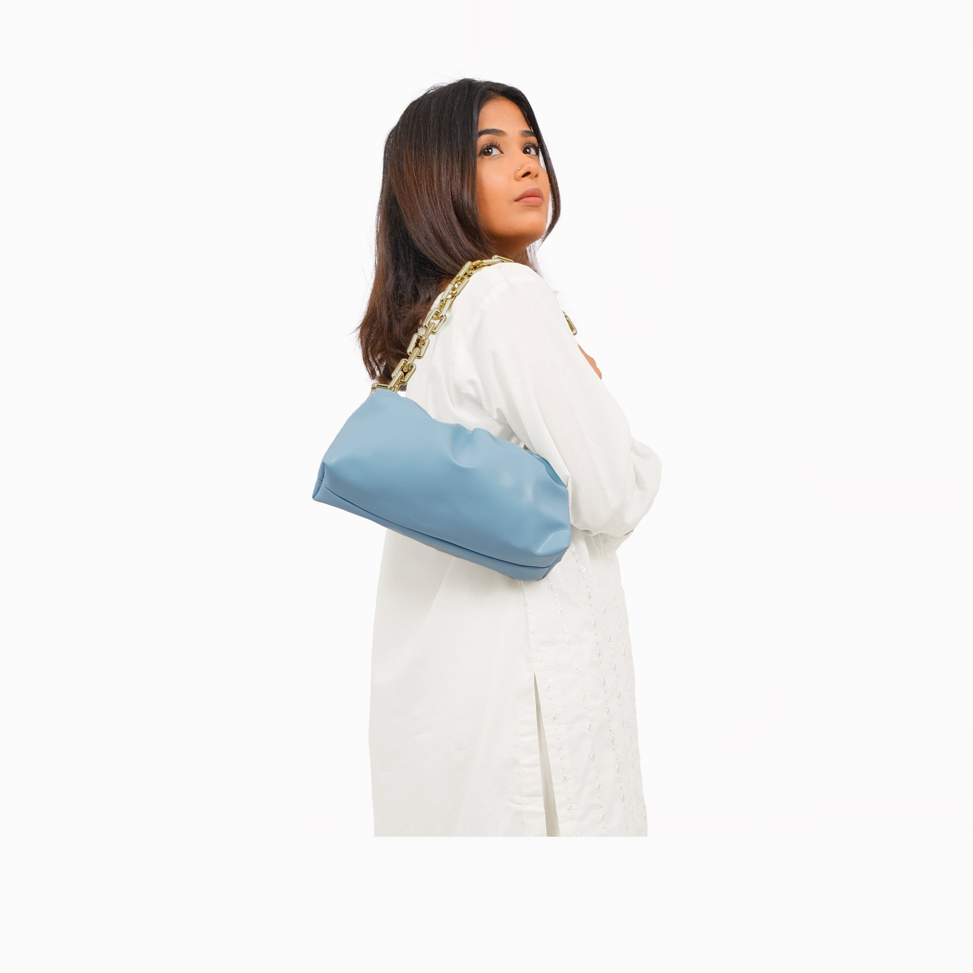 Sky blue cloud bag