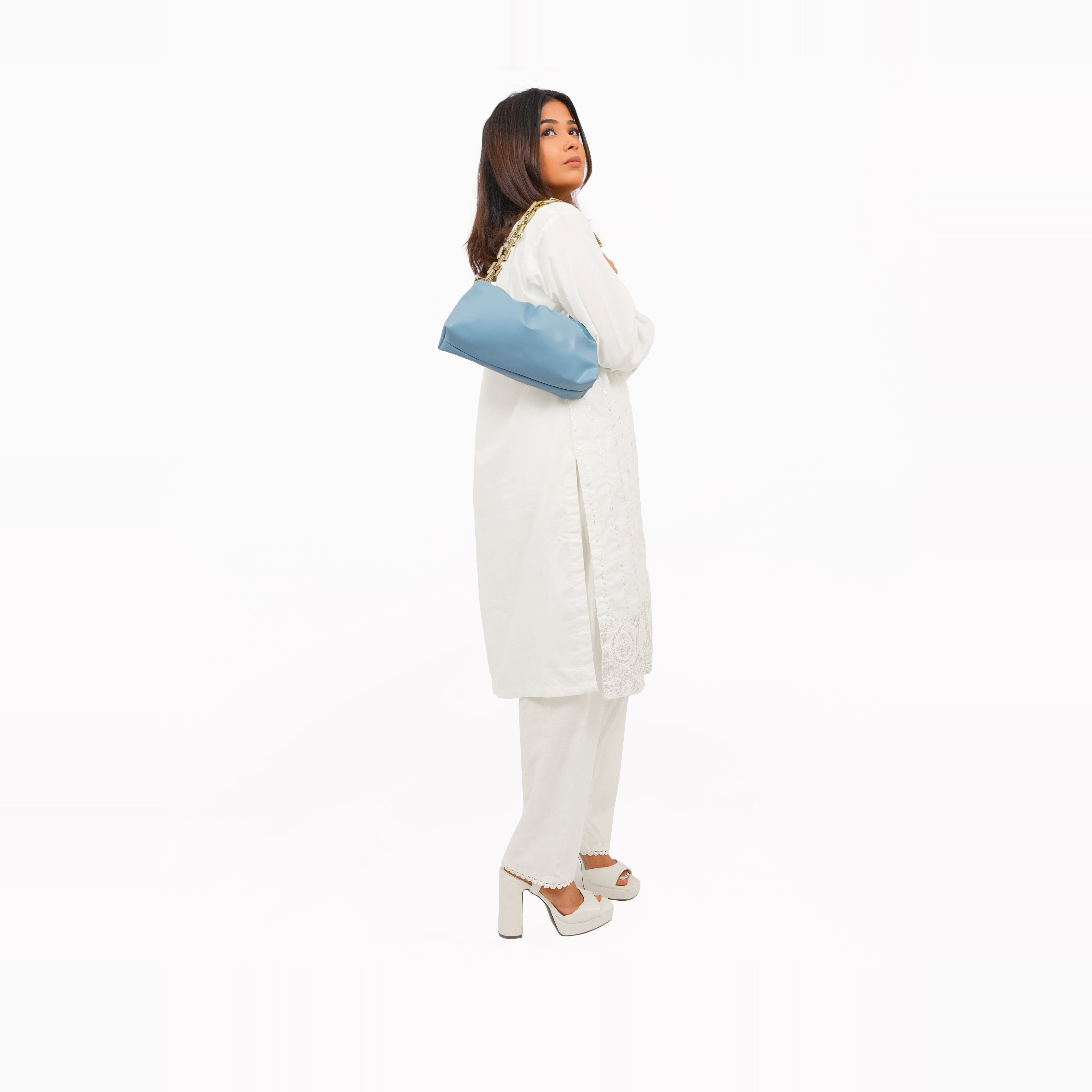 Sky blue cloud bag