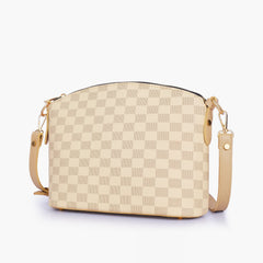 Off-white checkered dome cross-body bag