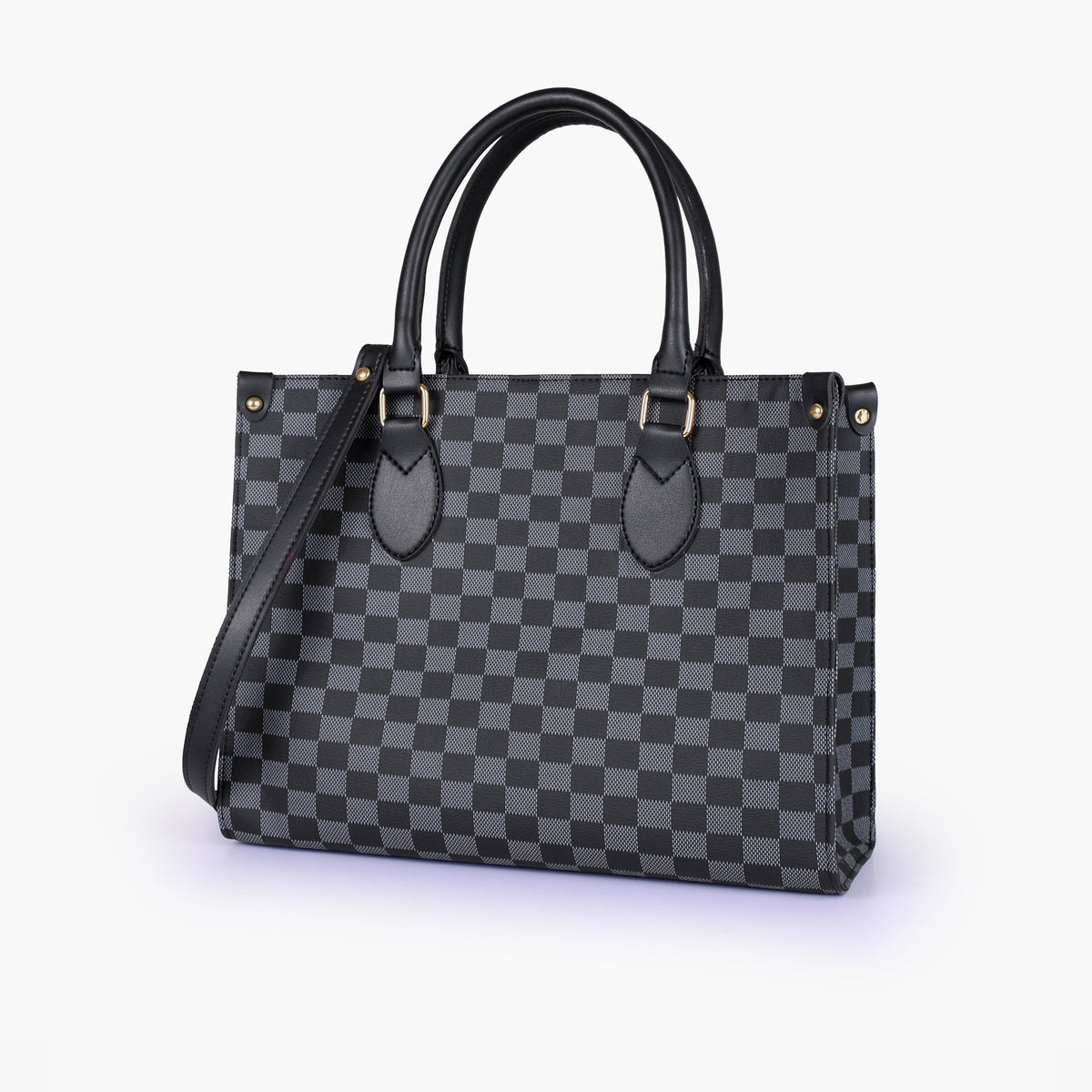Black checkered everywear handbag