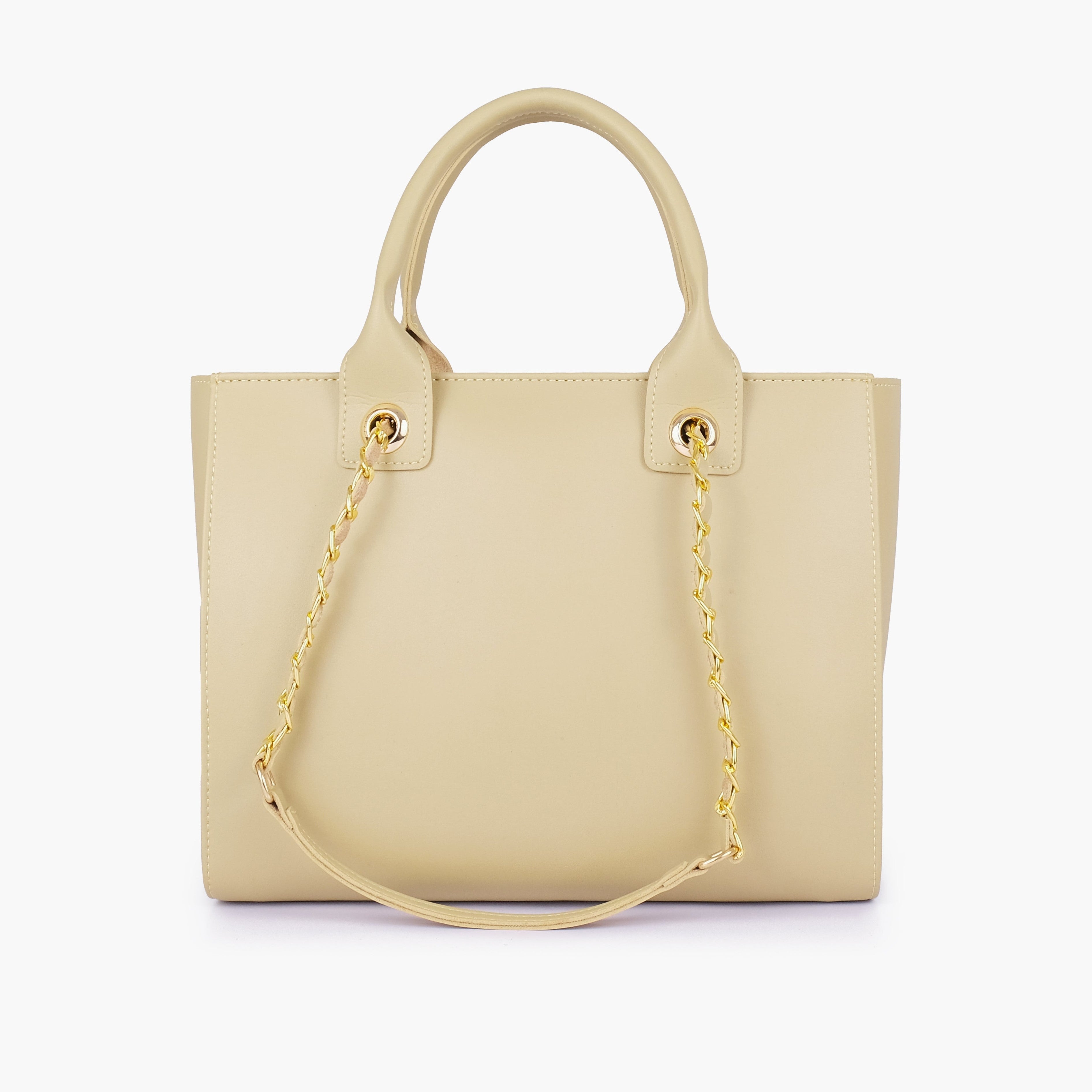 Off-white chain handle tote