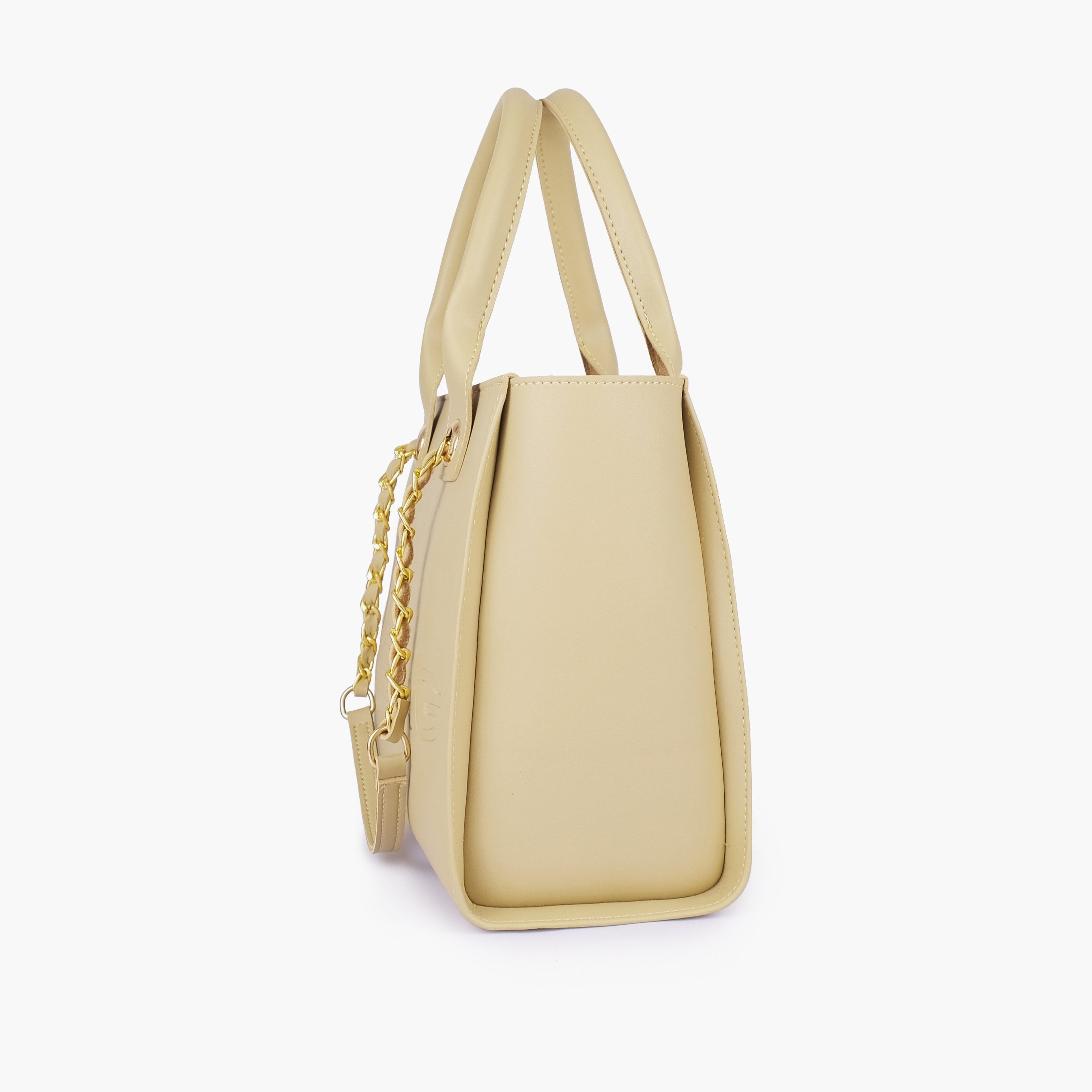 Off-white chain handle tote