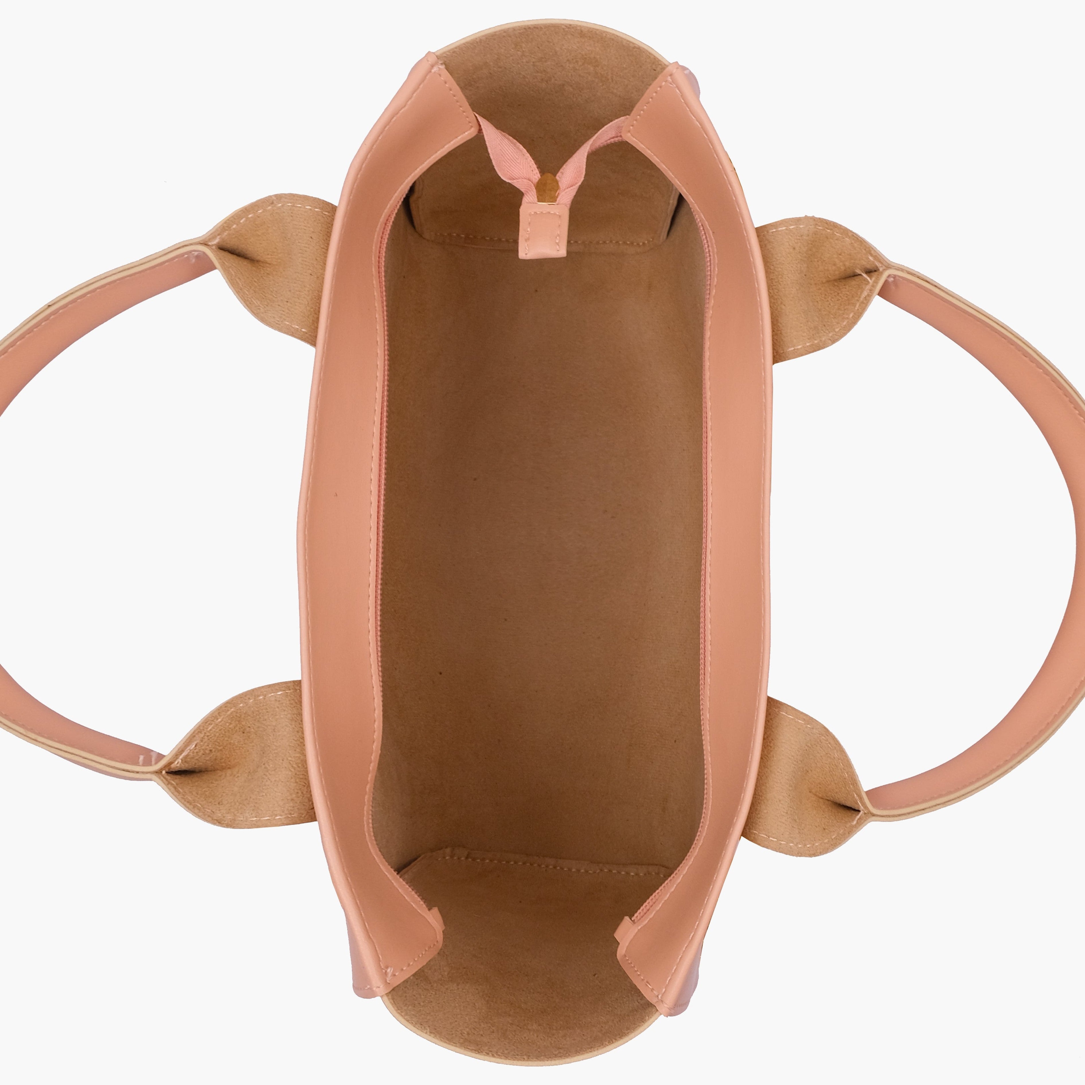 Peach chain handle tote