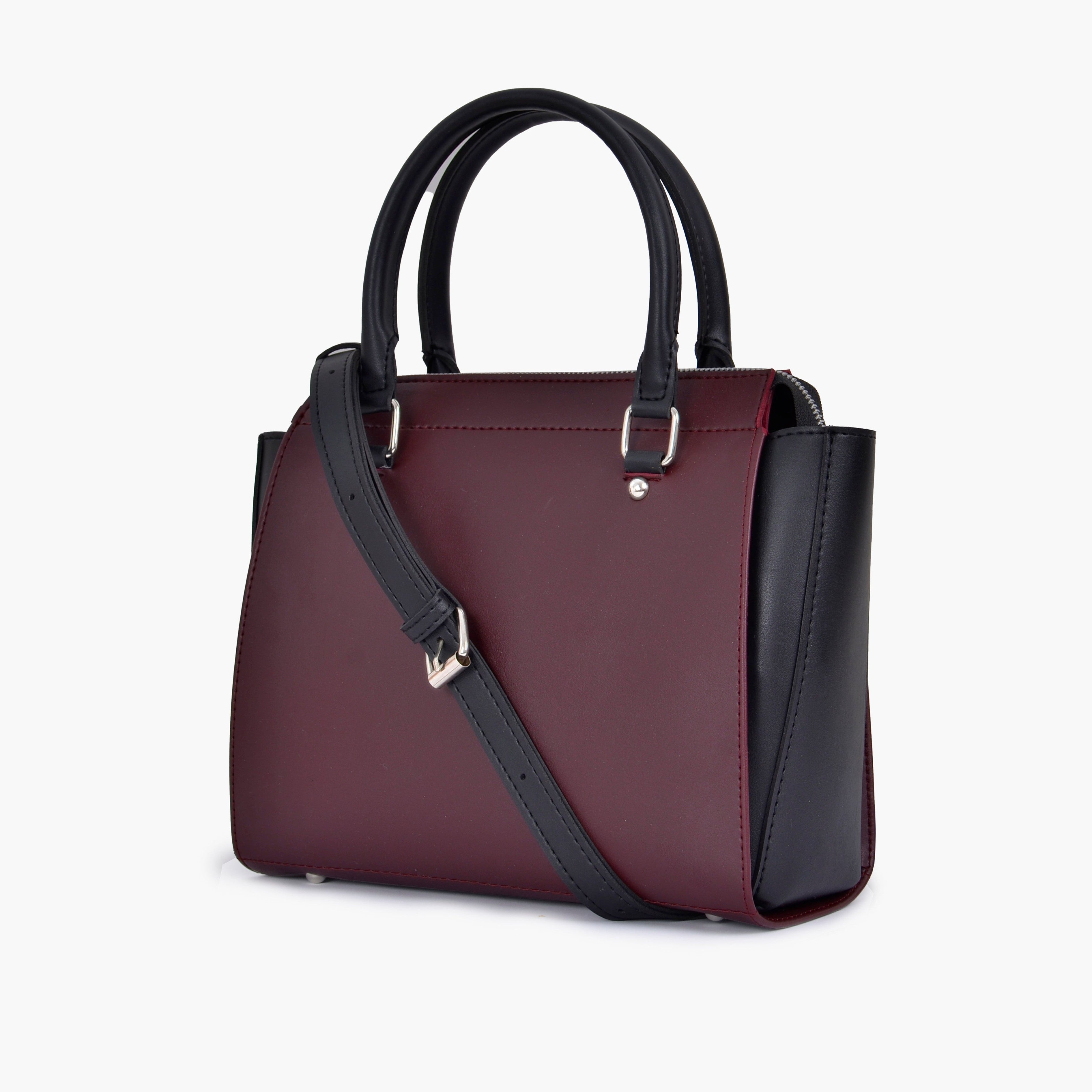 Burgundy classic top-handle bag