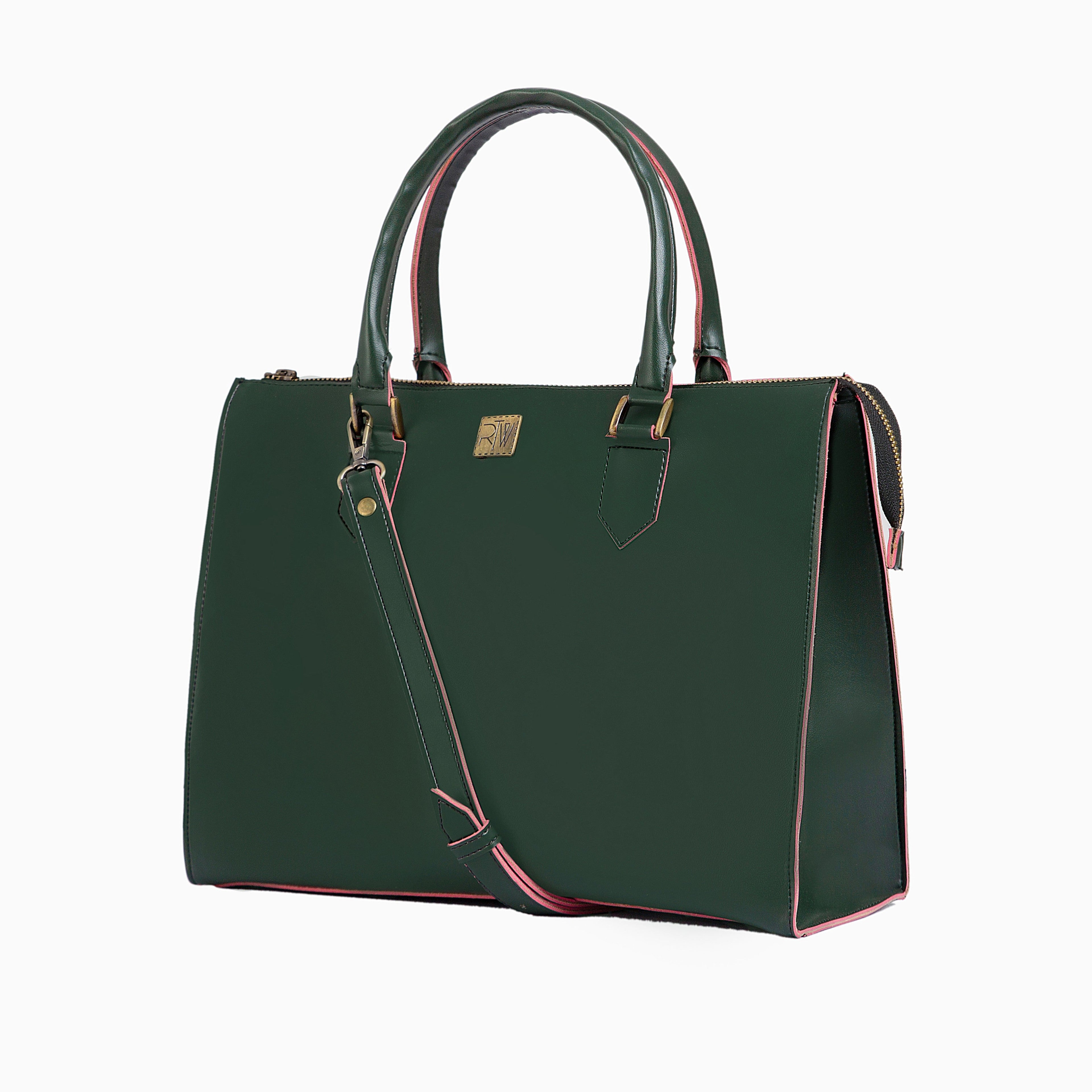 Army green workplace handbag