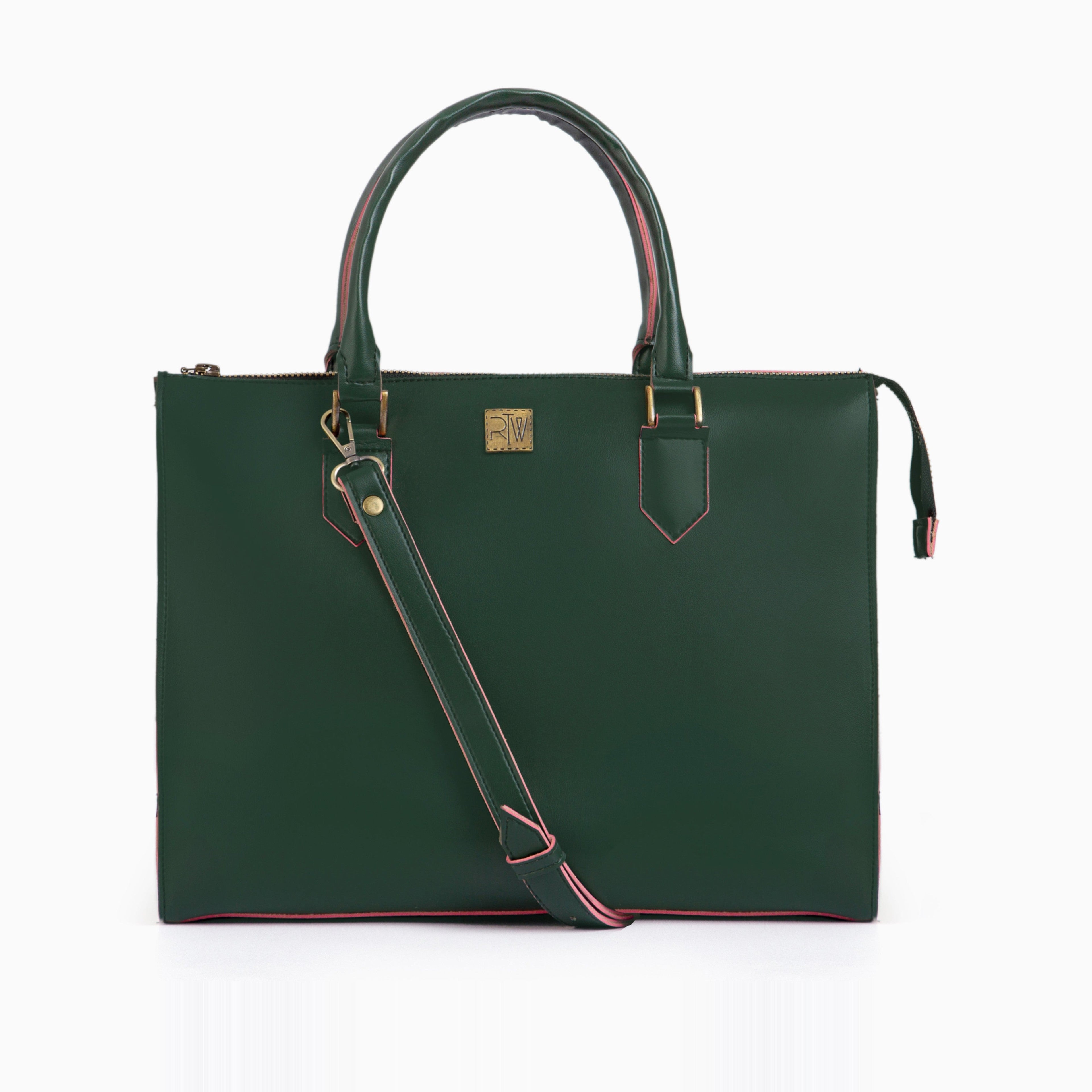 Army green workplace handbag