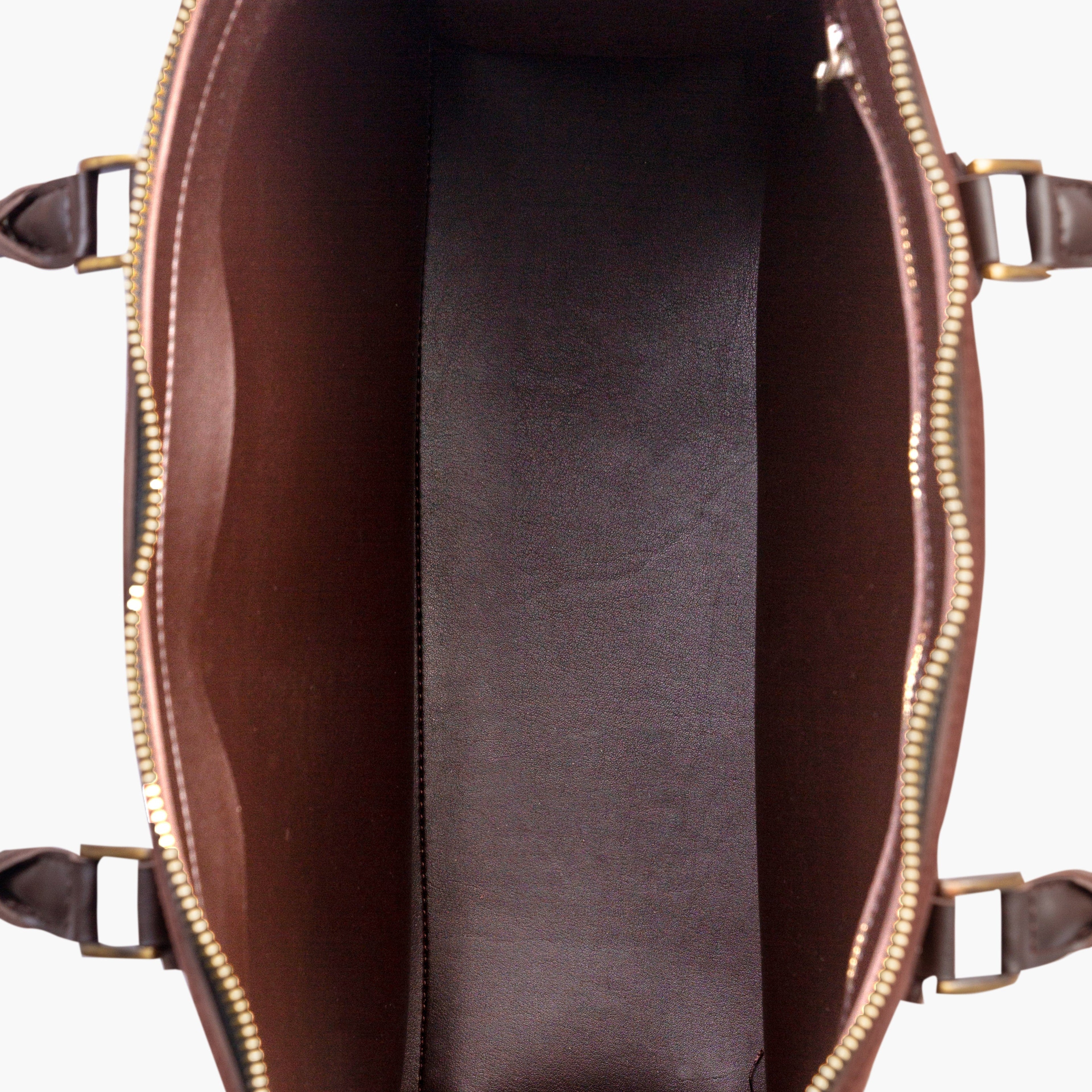 Dark brown suede workplace handbag