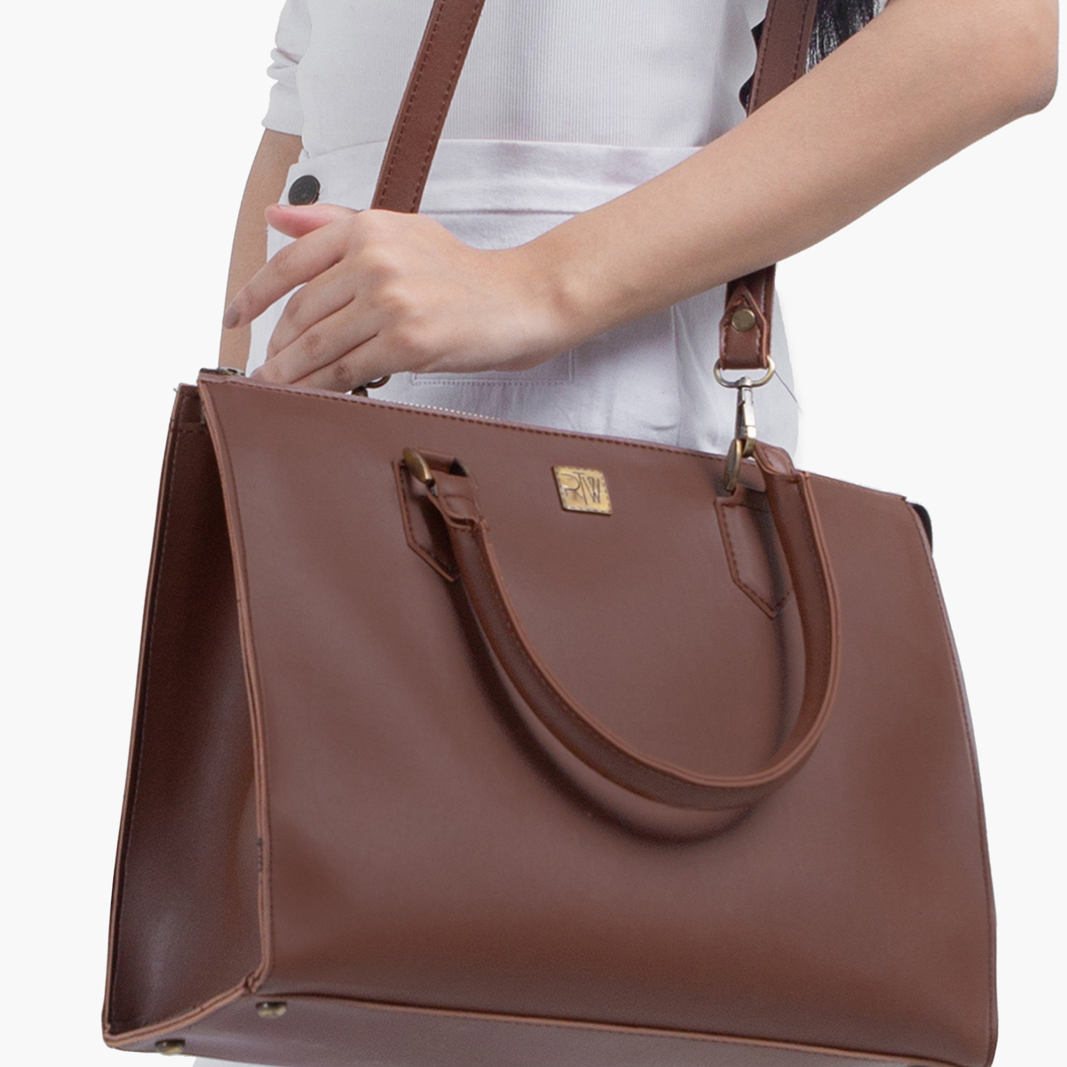 Brown workplace handbag