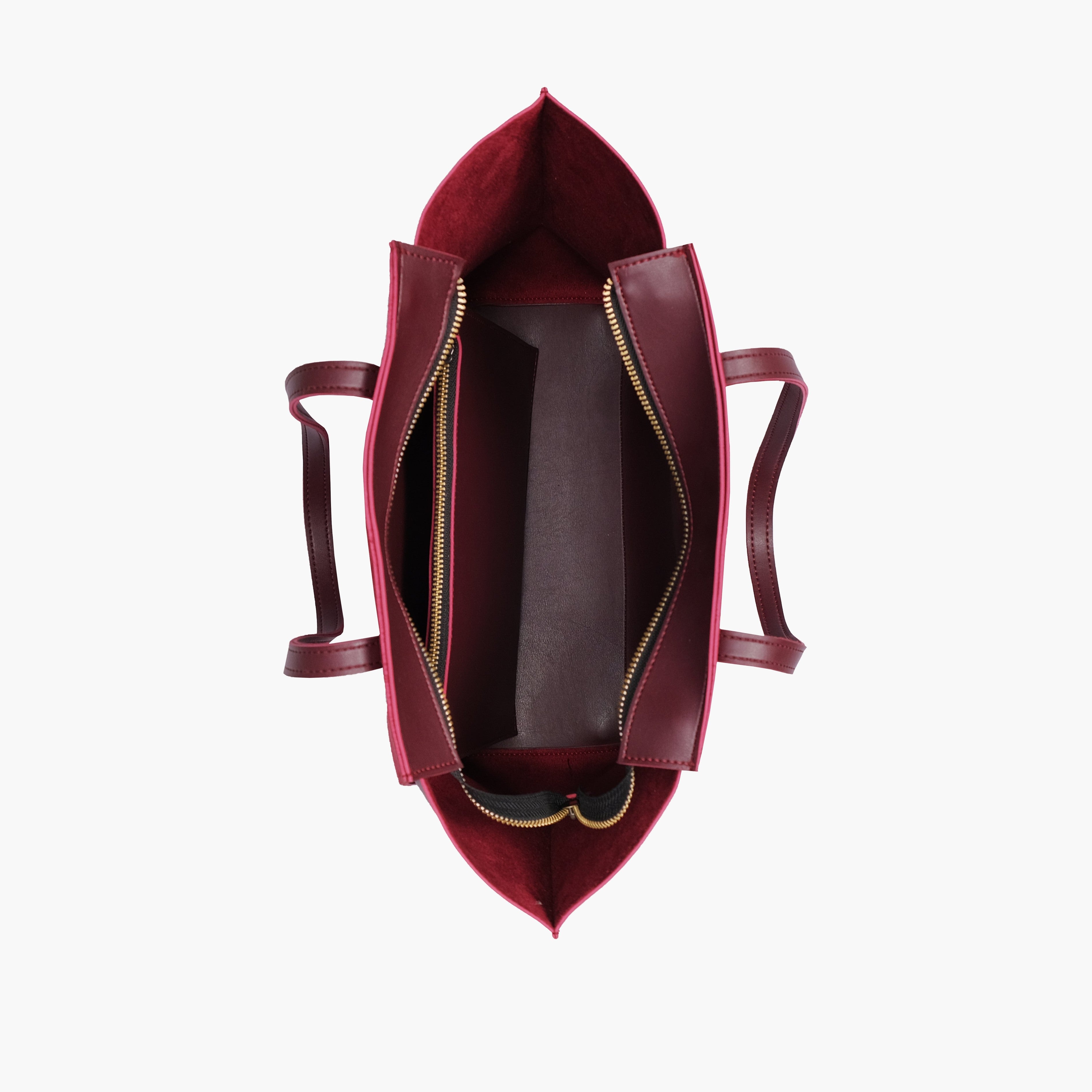 Burgundy suede classic tote bag