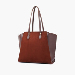 Dark brown suede classic tote bag