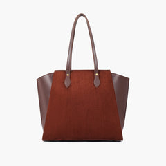 Dark brown suede classic tote bag
