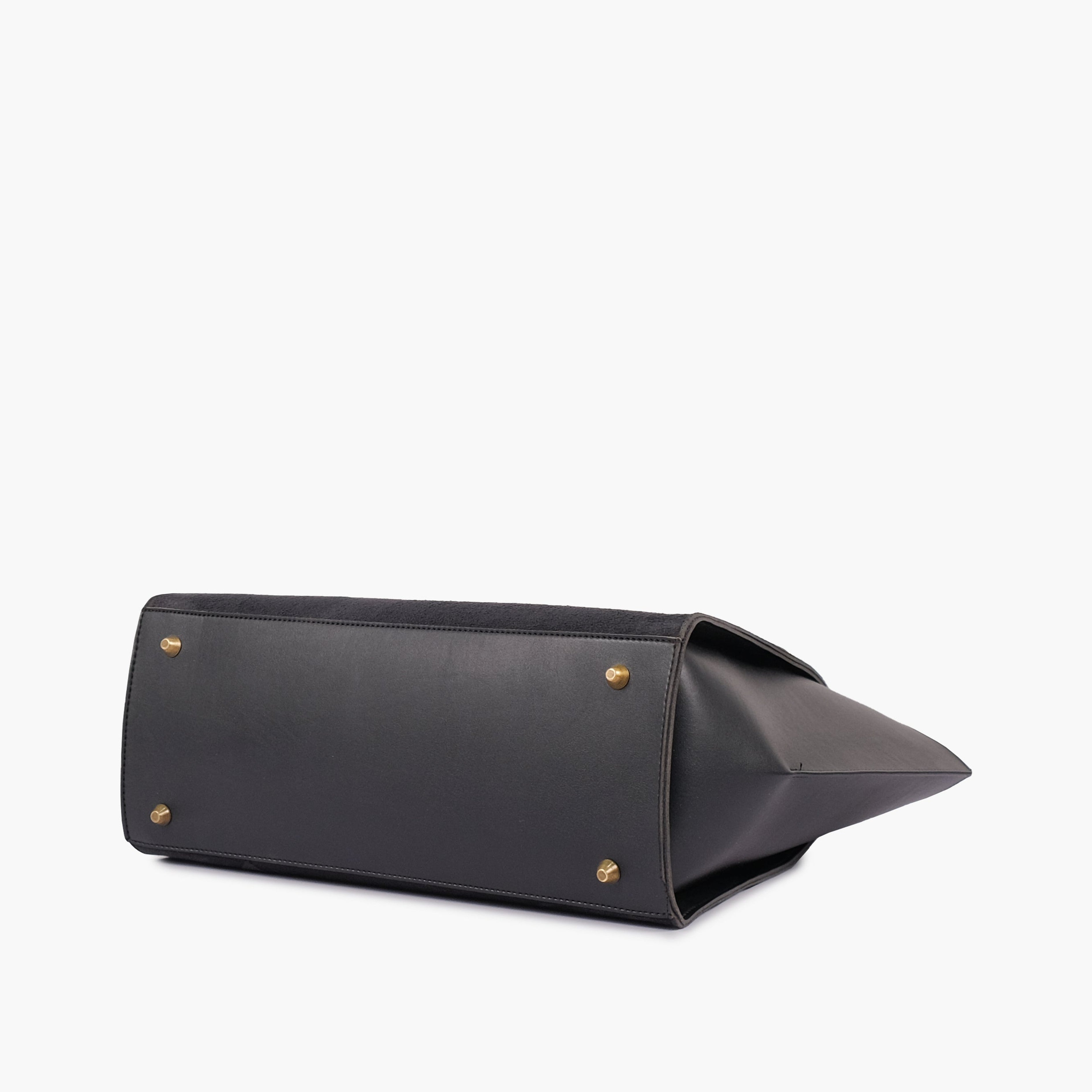 Black suede classic tote bag